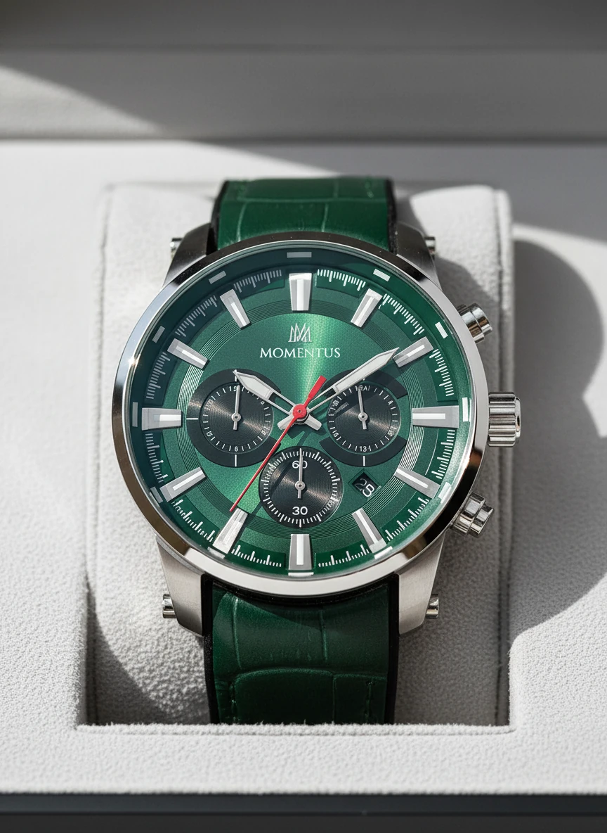Momentus Yeşil Deri Kordon Erkek Kol Saati SC223S-15YS