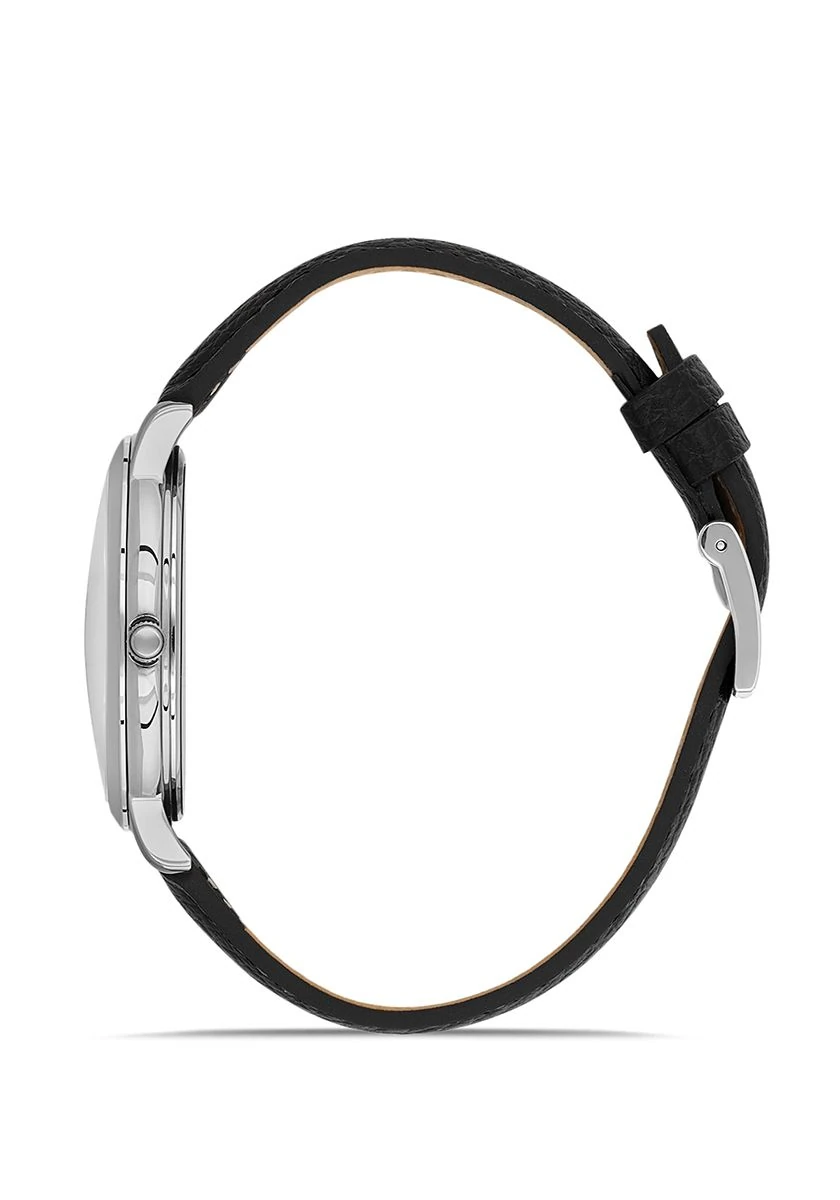 Hislon Siyah Deri Kordon Erkek Kol Saati CL161S-11BS