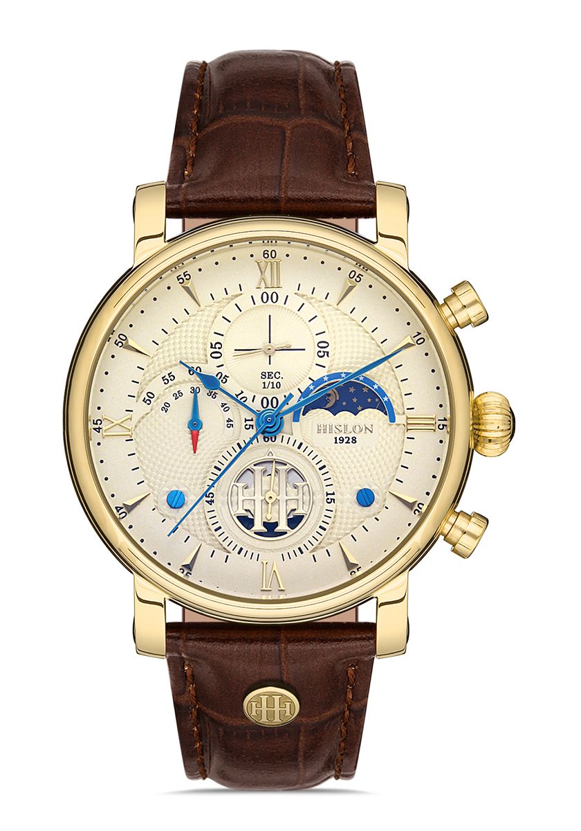 Hislon Kahverengi Deri Kordon Erkek Kol Saati TM105G-08KG