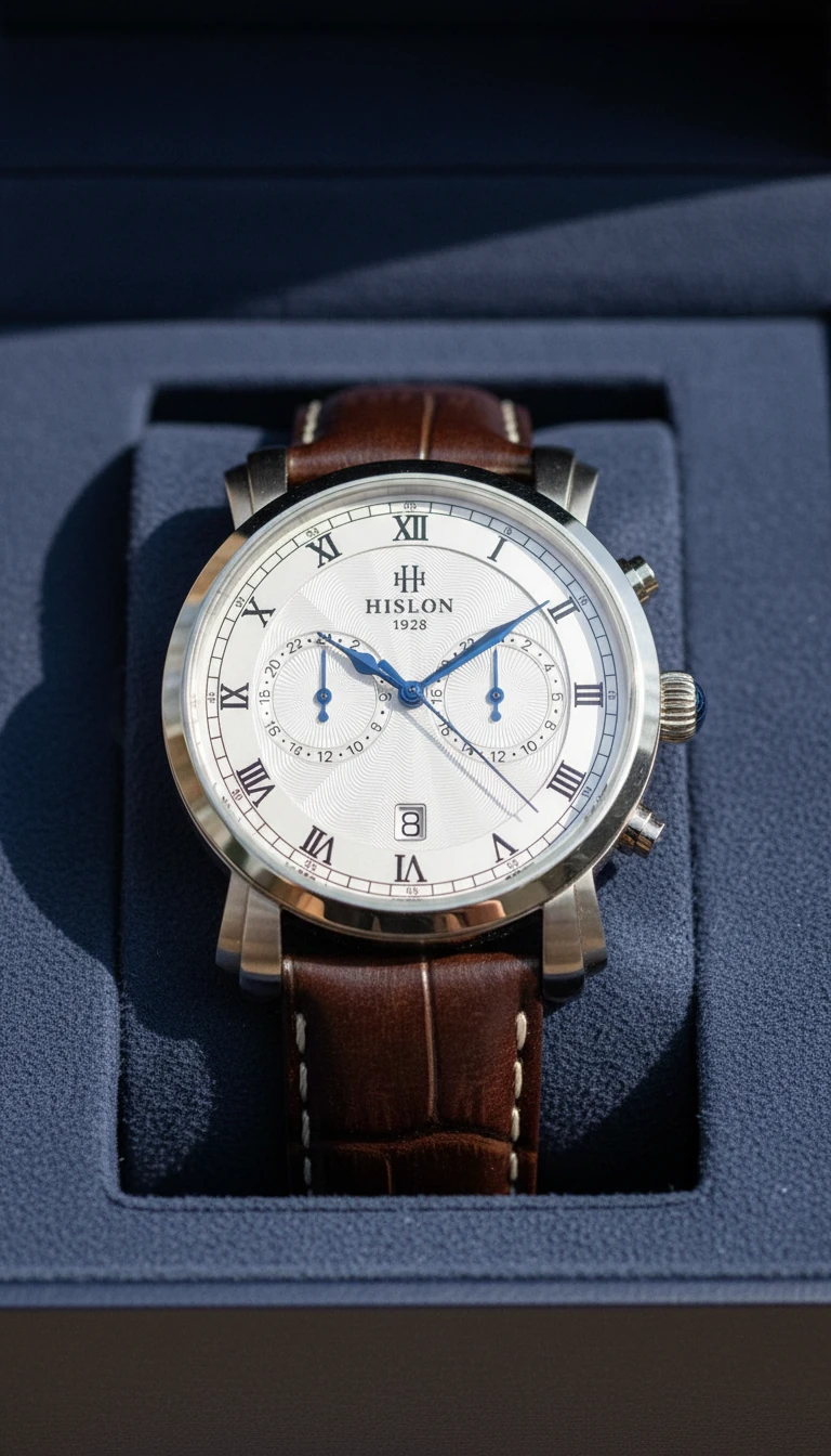 Hislon Kahverengi Deri Kordon Erkek Kol Saati DT204S-02KS