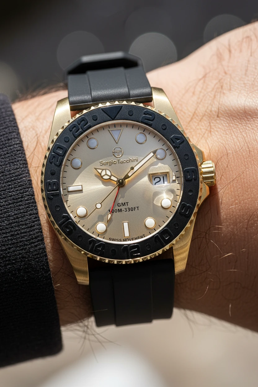 Sergio Tacchini Siyah Silikon Kordon Erkek Kol Saati L.ST.1.10429-3