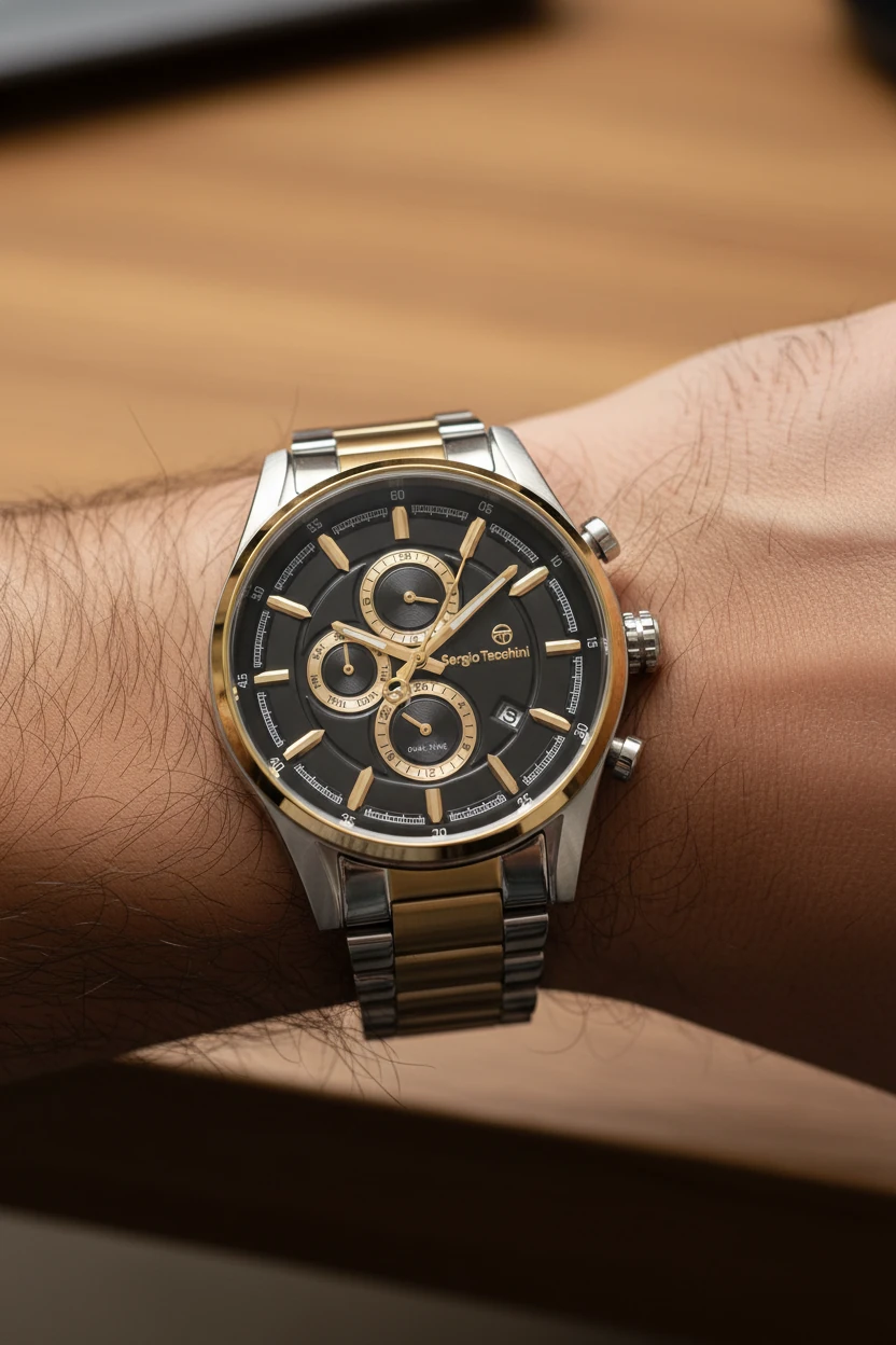 Sergio Tacchini Gold Gümüş Çelik Kordon Erkek Kol Saati L.ST.1.10179.4