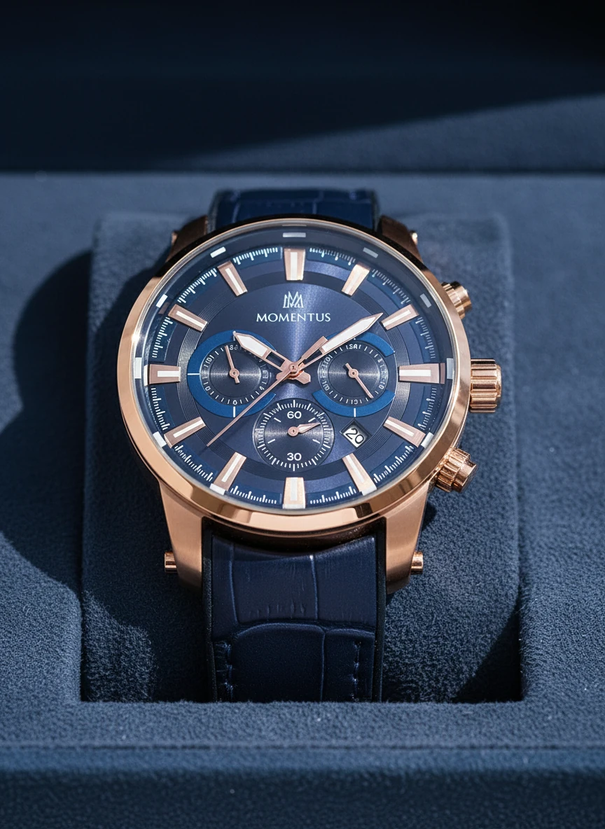 Momentus Lacivert Deri Kordon Erkek Kol Saati SC223R-11MR