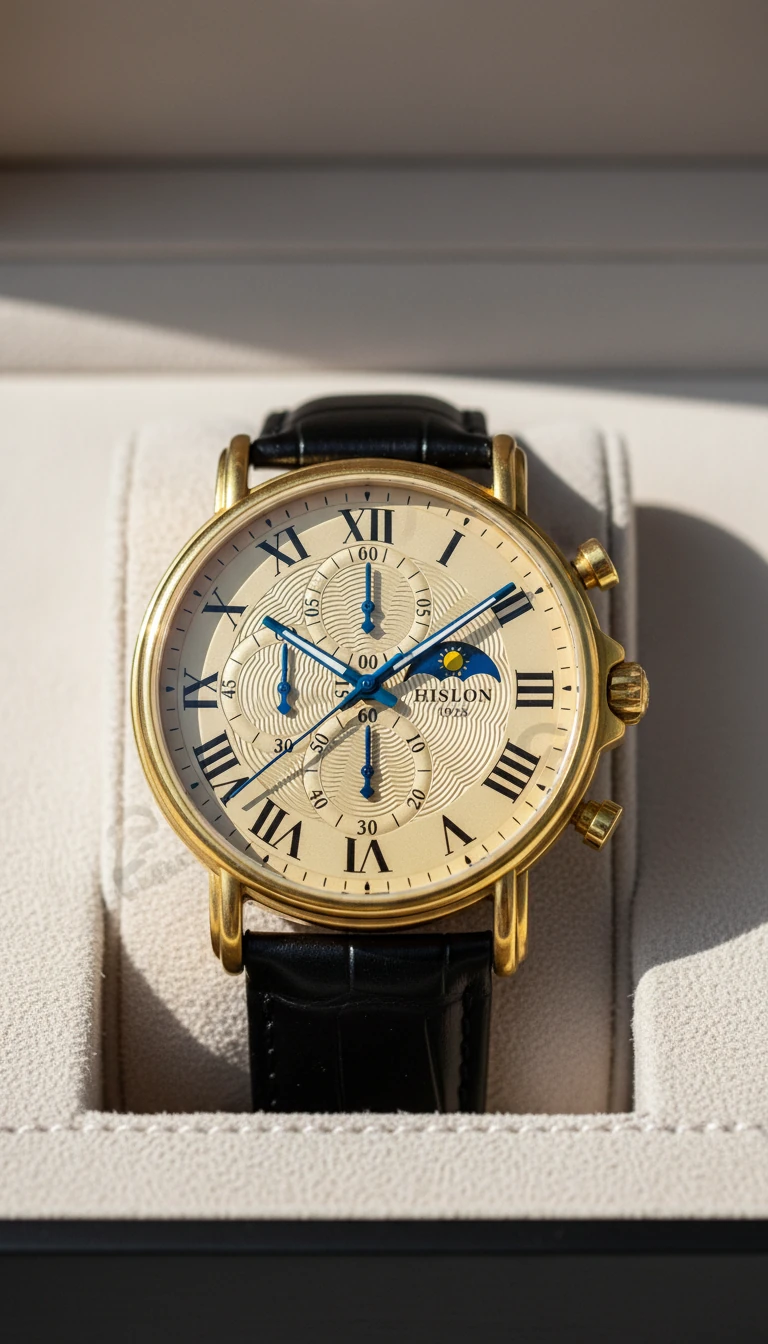 Hislon Siyah Deri Kordon Erkek Kol Saati TM112G-08BG