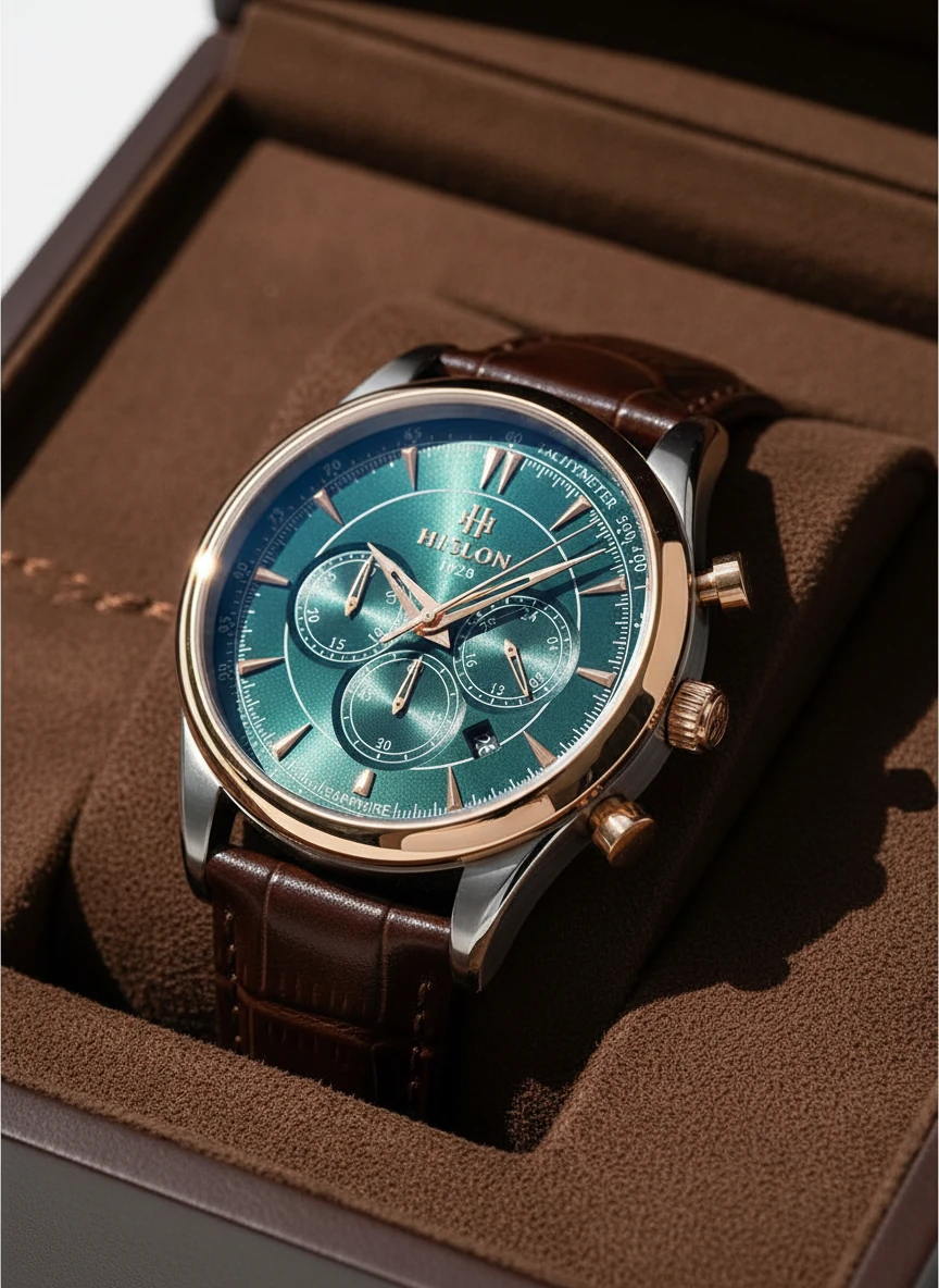 Hislon Kahverengi Deri Kordon Erkek Kol Saati MS101R-15KR