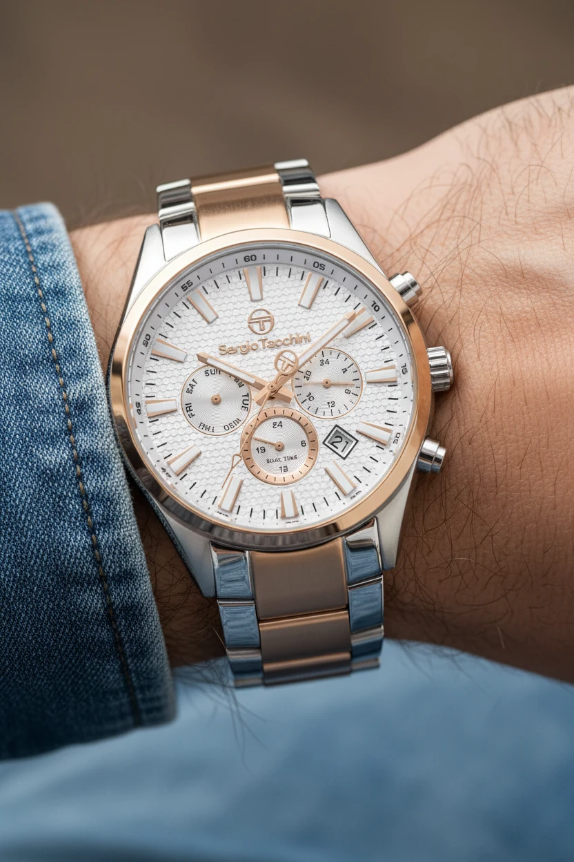 Sergio Tacchini Rose Gümüş Çelik Kordon Erkek Kol Saati L.ST.1.10190.4