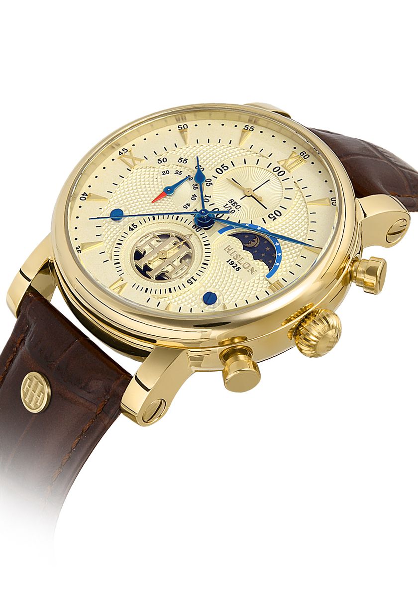 Hislon Kahverengi Deri Kordon Erkek Kol Saati TM105G-08KG