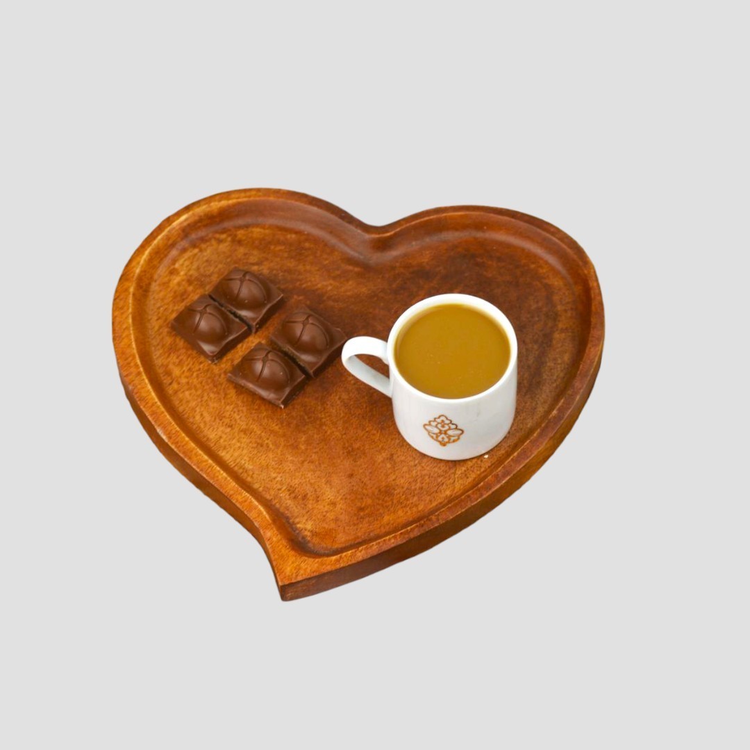 Bambu Kalp Detaylı Sunum Tabağı