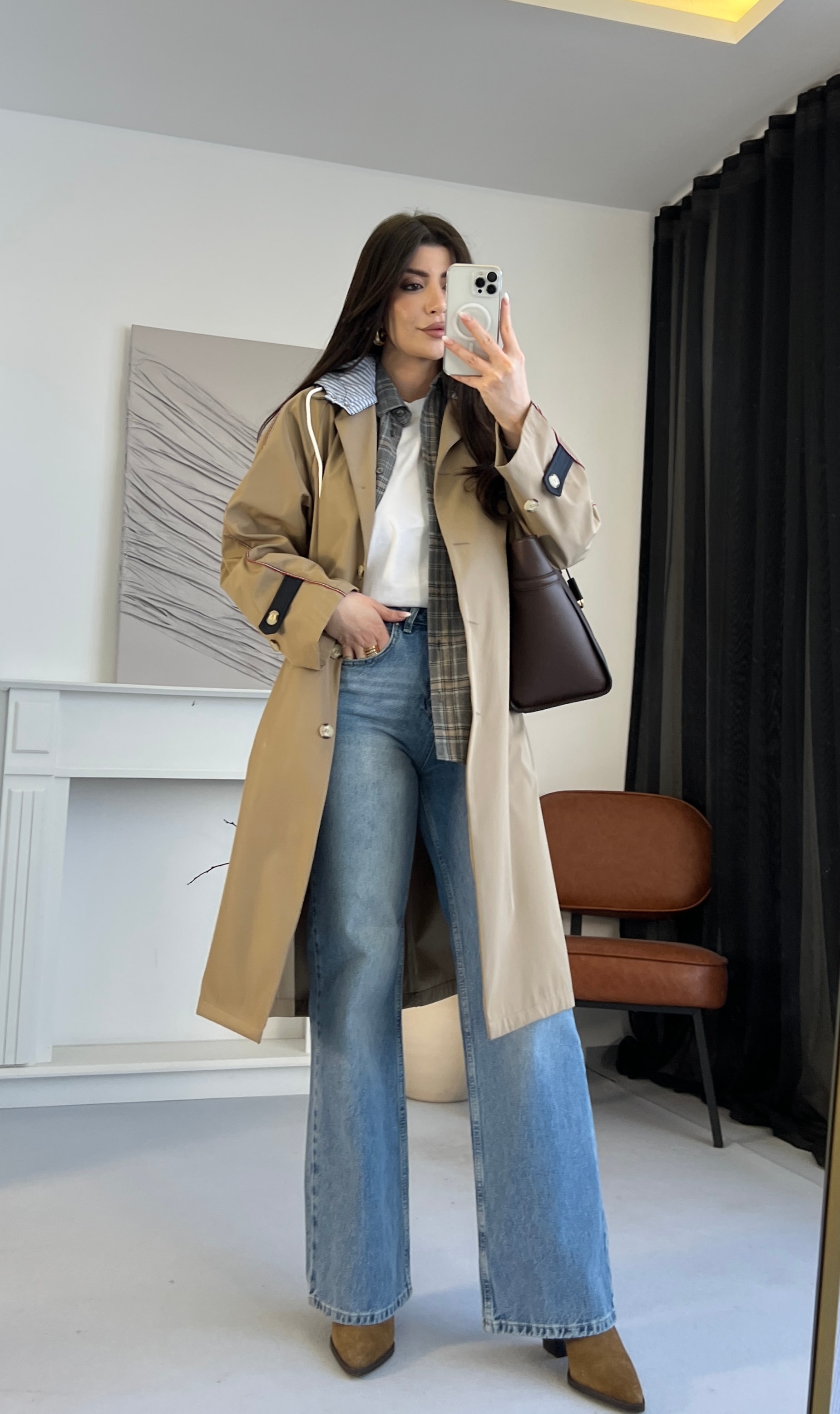 Rahat Kesim Camel Trençkot