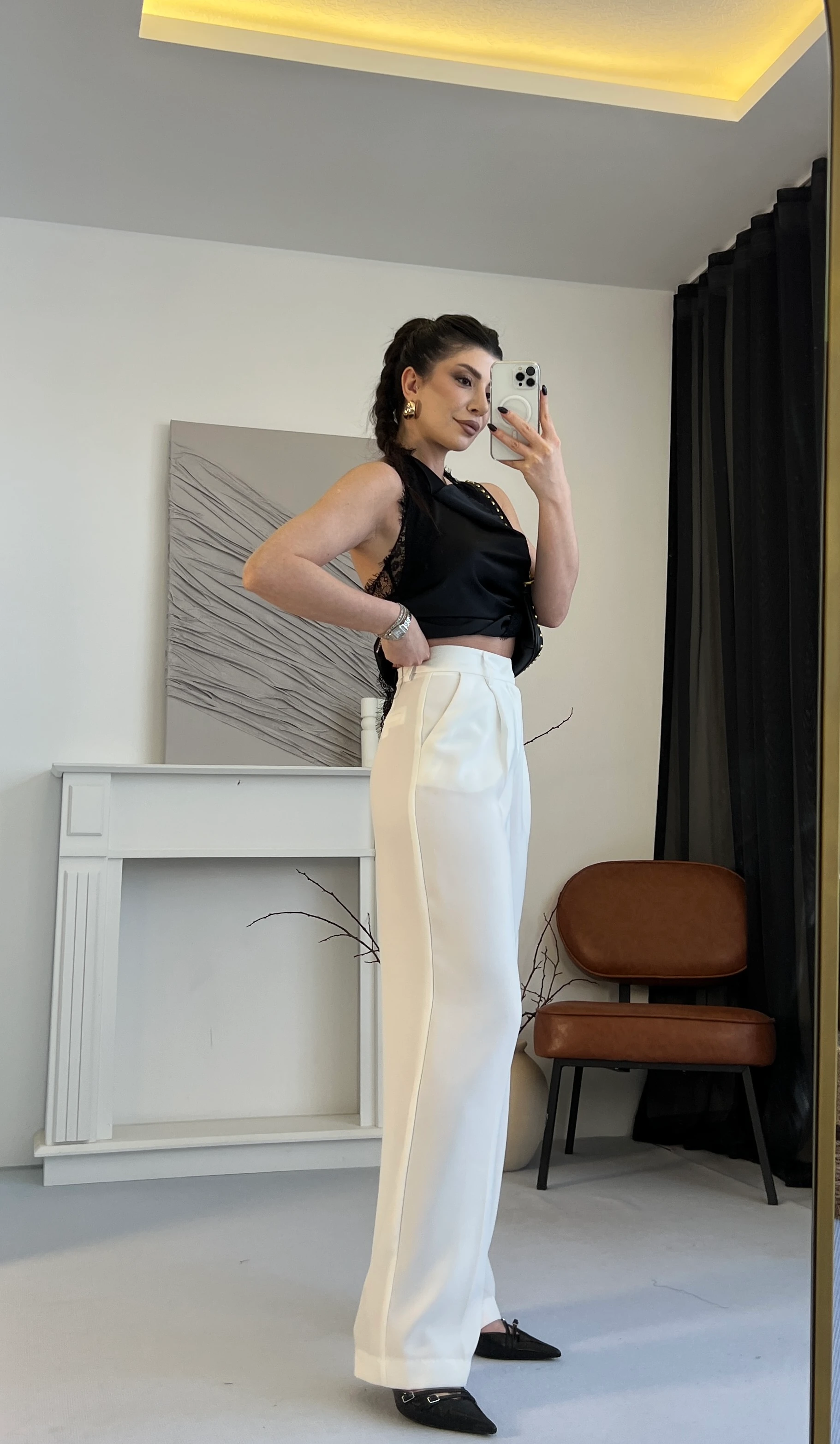 Geniş Paça Beyaz Palazzo - Beyaz