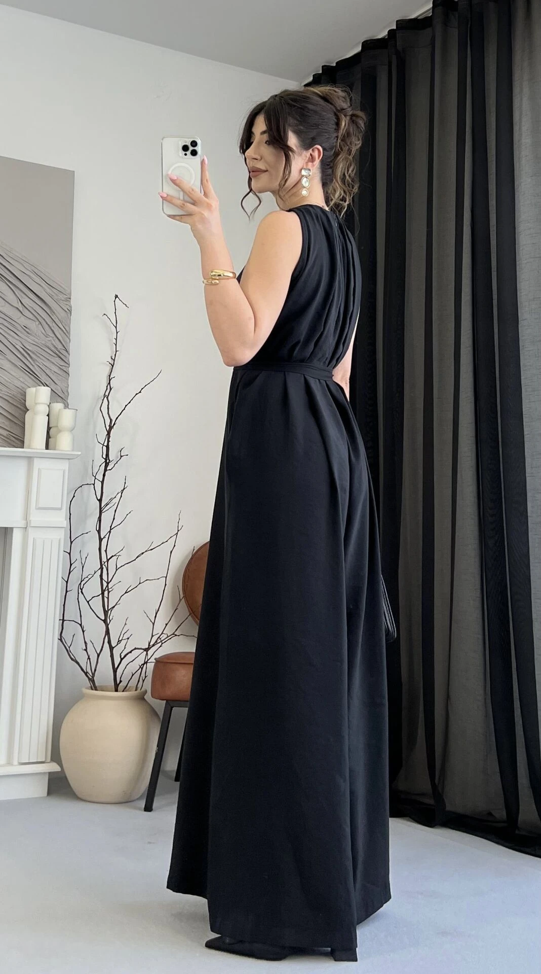 Orijinal Marka Bol Tensel Siyah Tulum