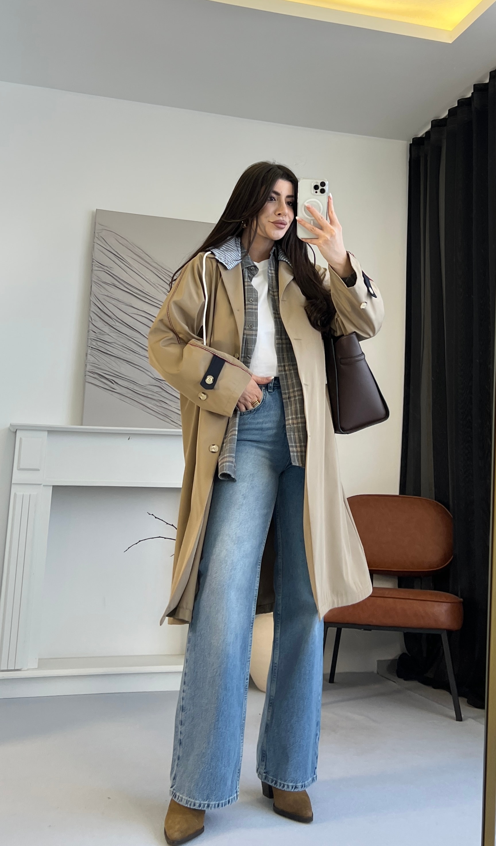 Rahat Kesim Camel Trençkot