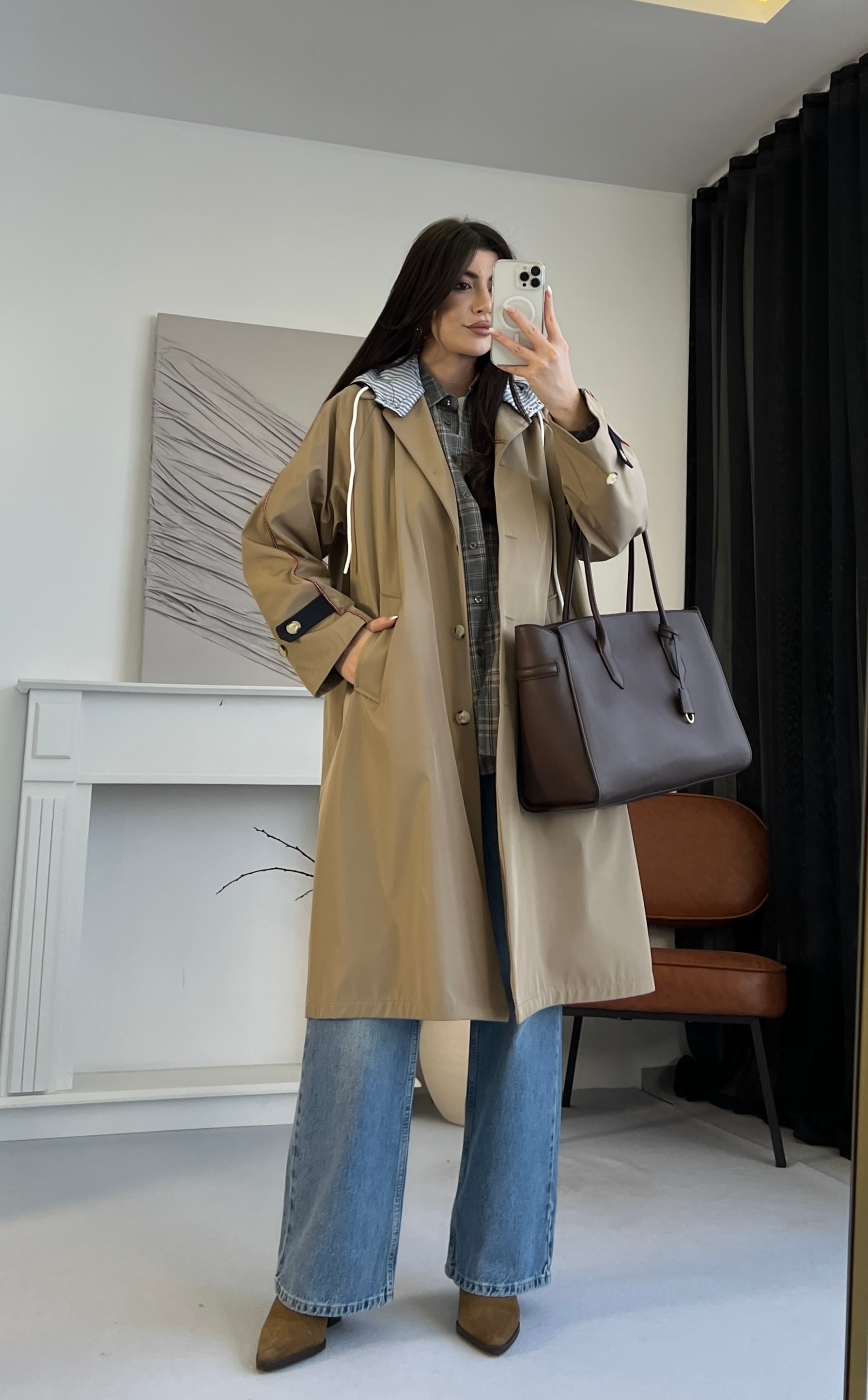 Rahat Kesim Camel Trençkot