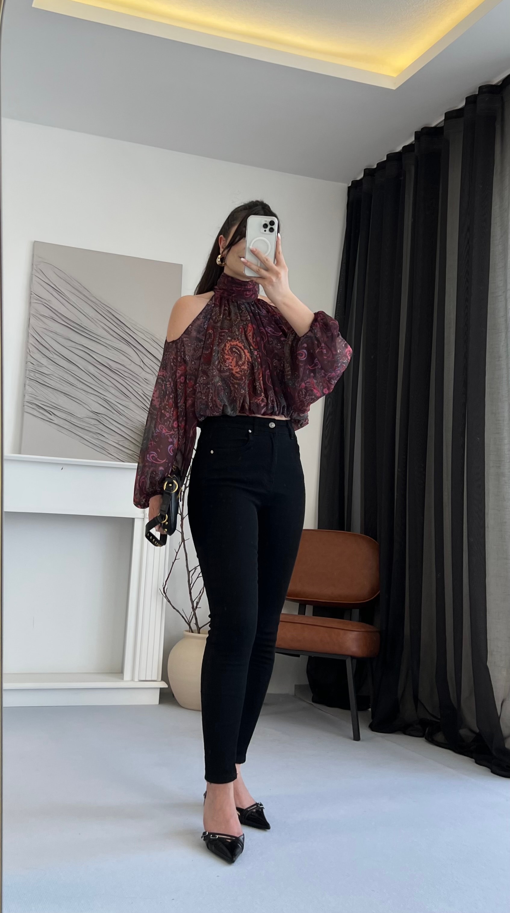 Ultra Yüksek Bel Likralı Siyah Jean