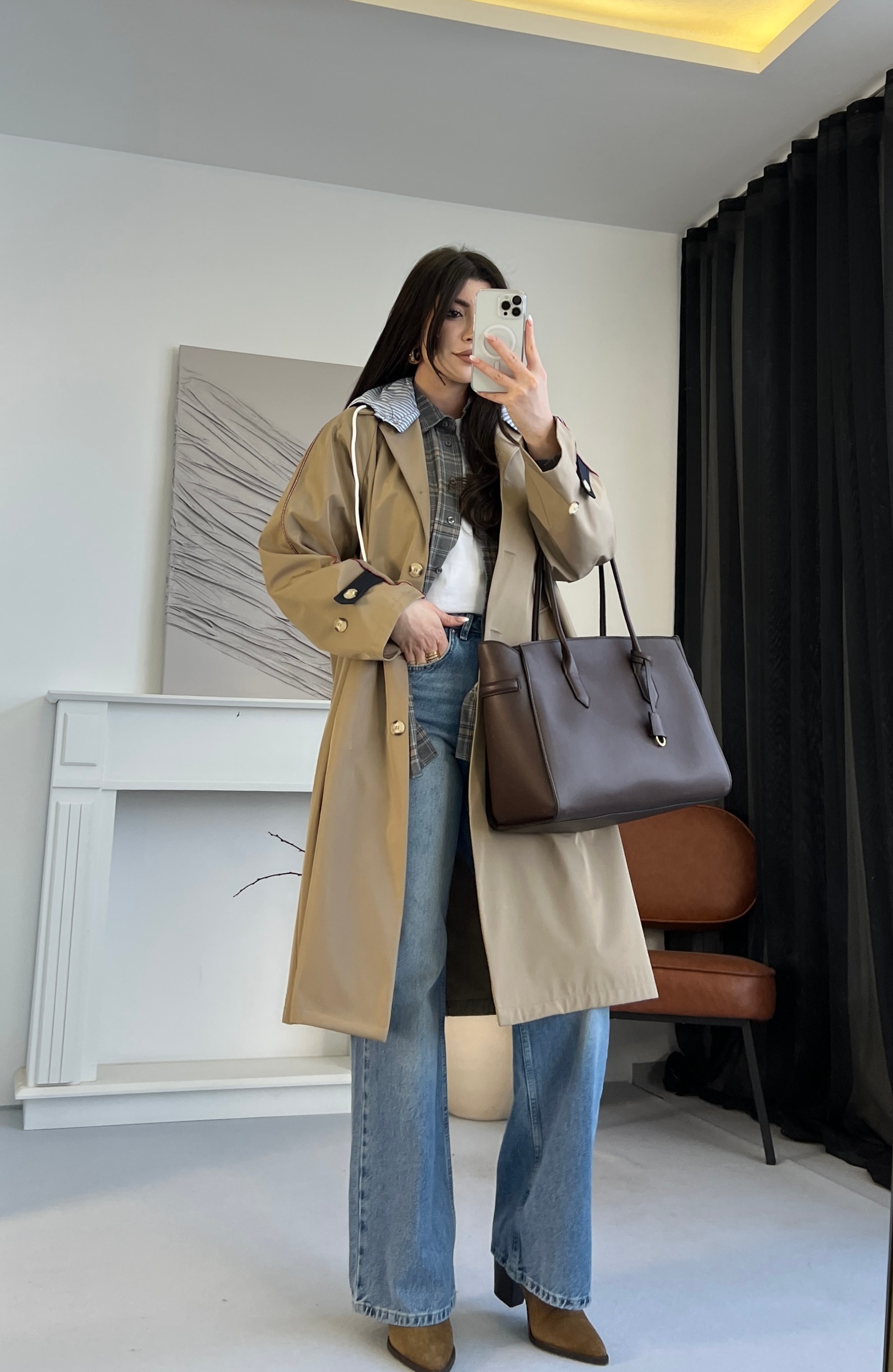 Rahat Kesim Camel Trençkot