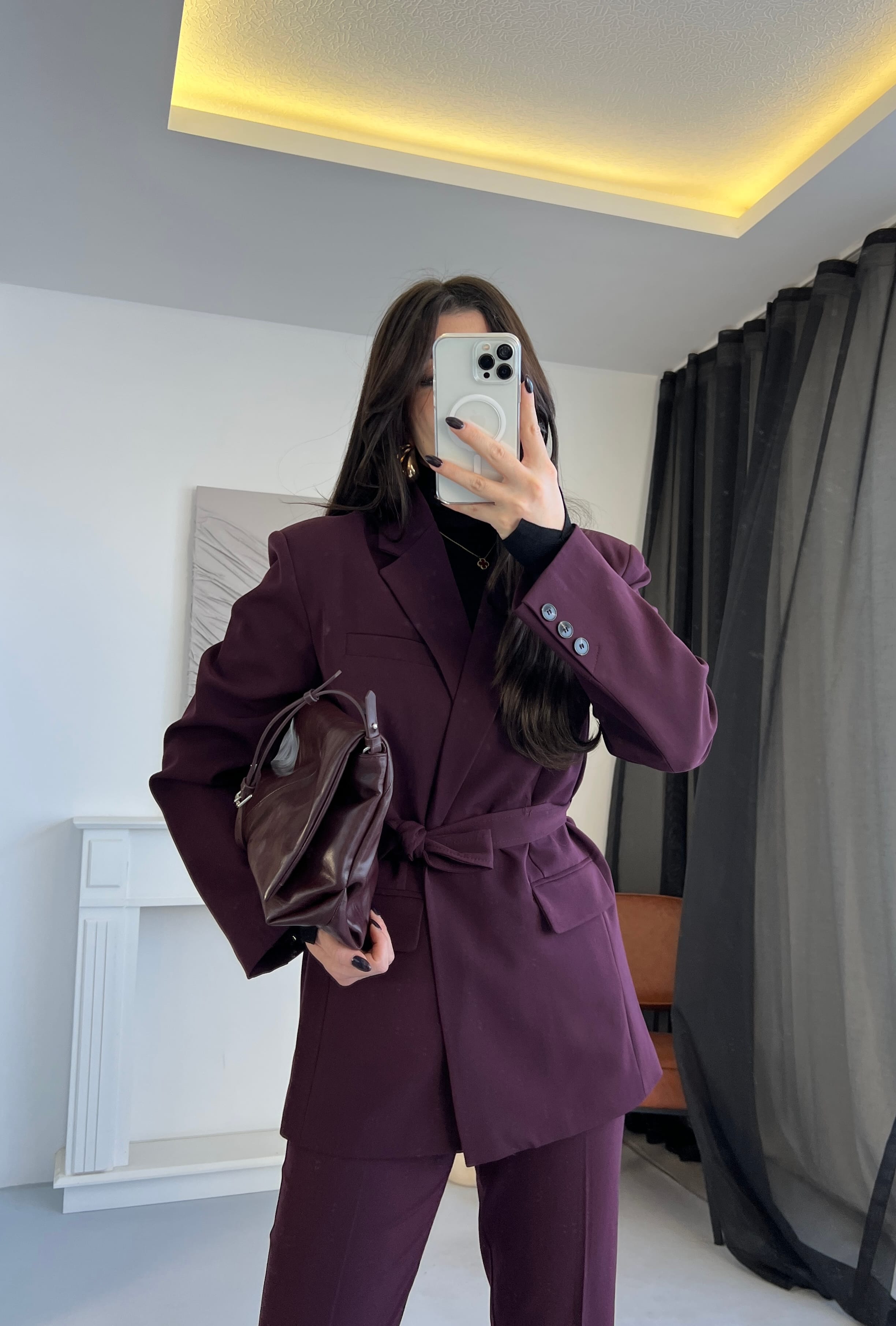 Kemerli Premium Poliviskon Takım - Bordo