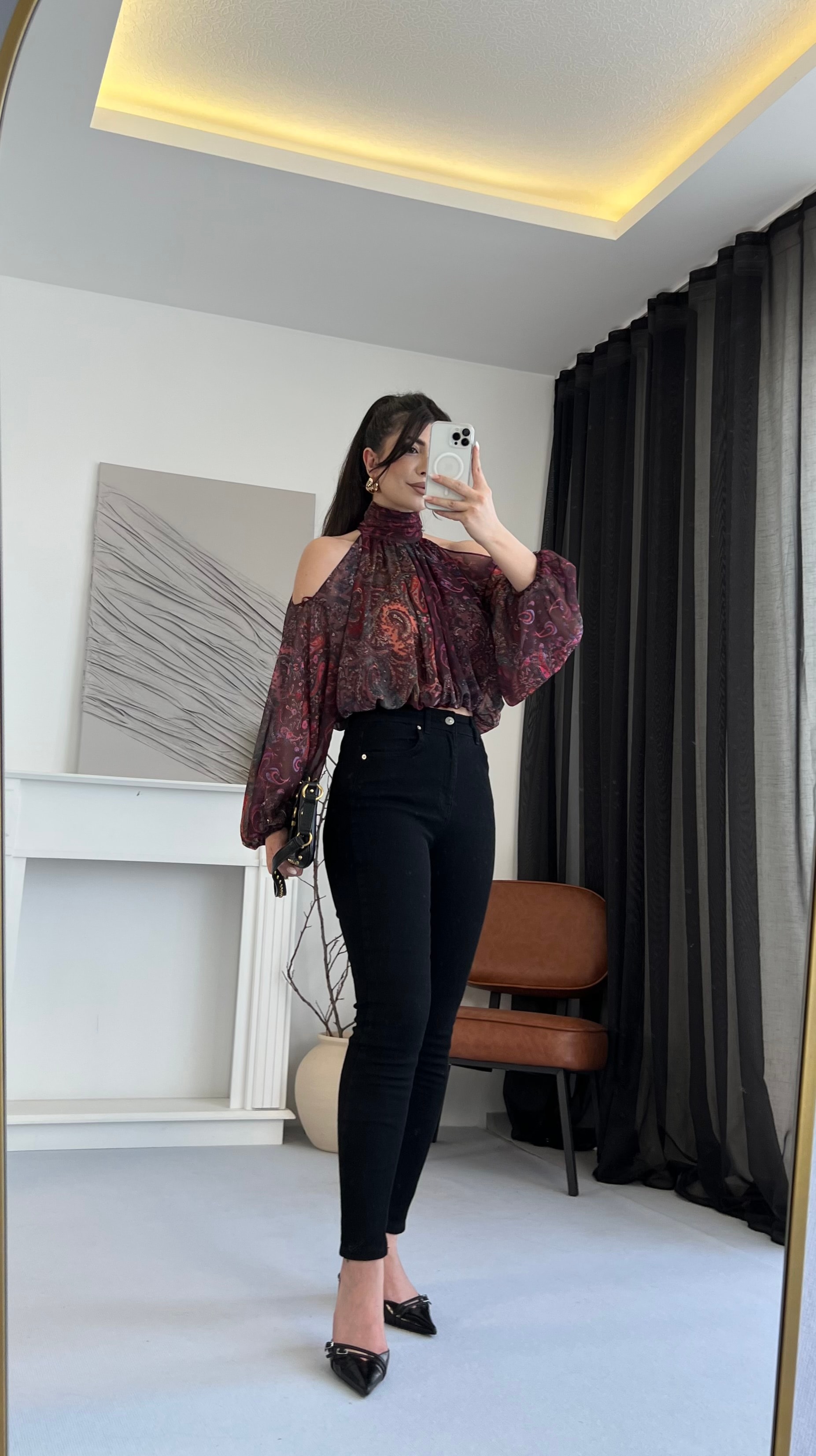 Ultra Yüksek Bel Likralı Siyah Jean