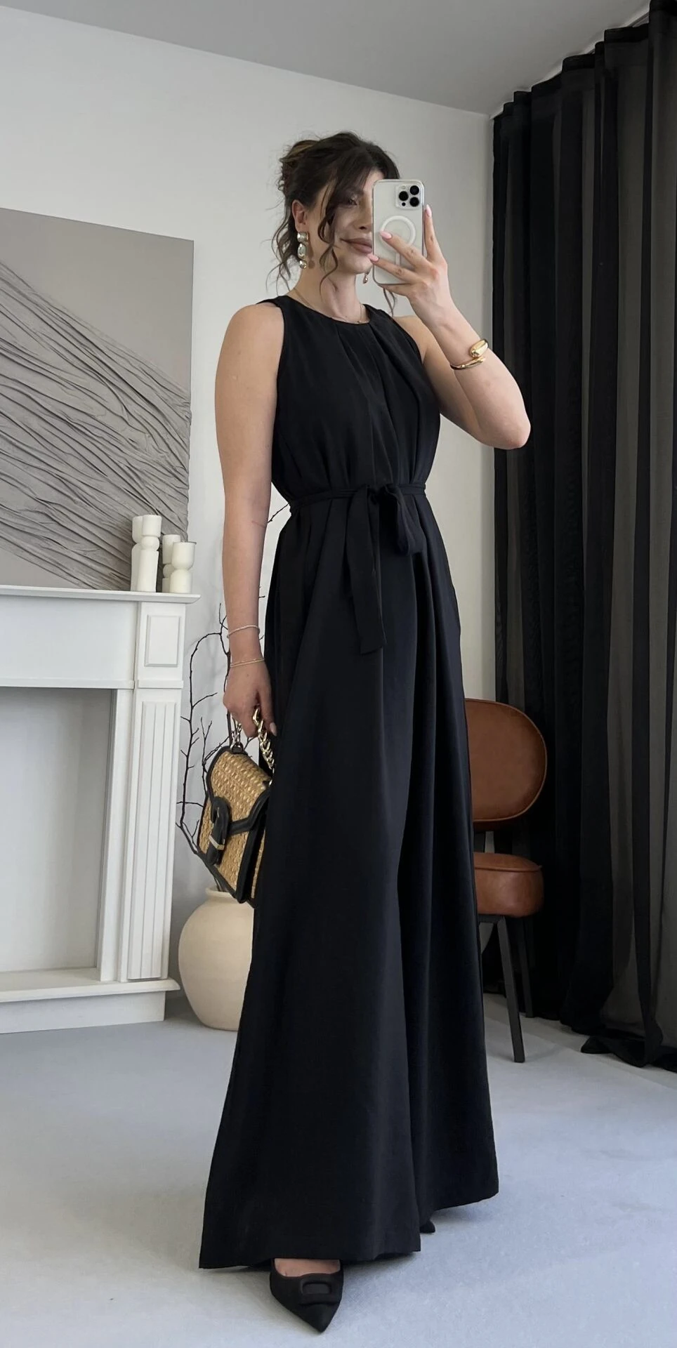 Orijinal Marka Bol Tensel Siyah Tulum