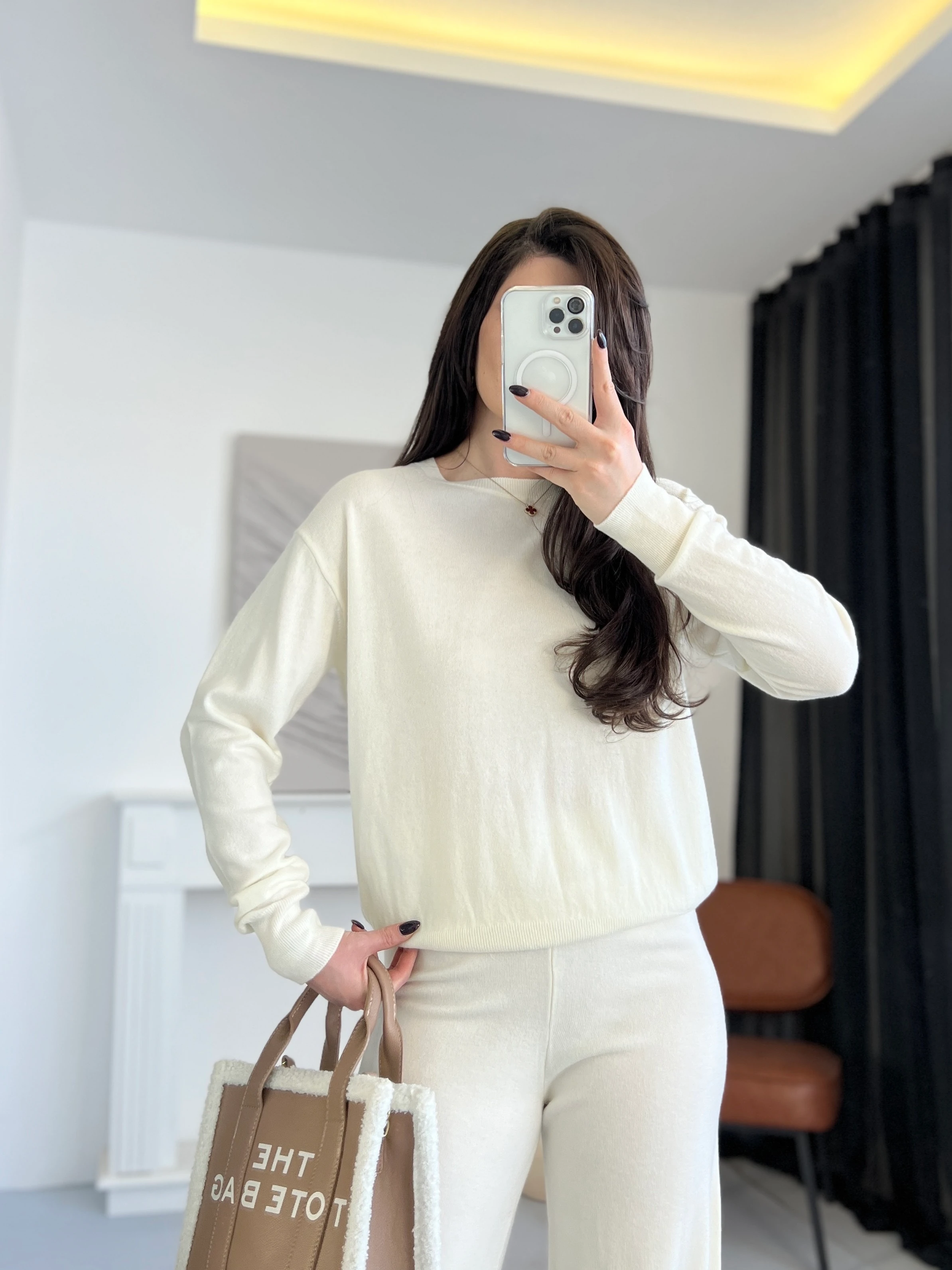 Bisiklet Yaka Basic Triko Bluz