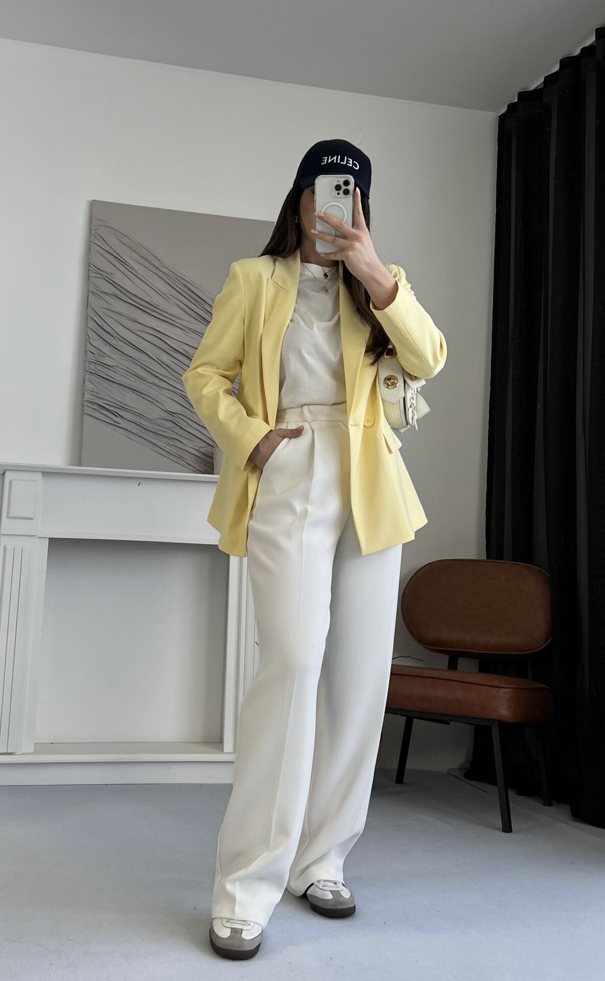 Kruvaze Sarı Blazer Ceket
