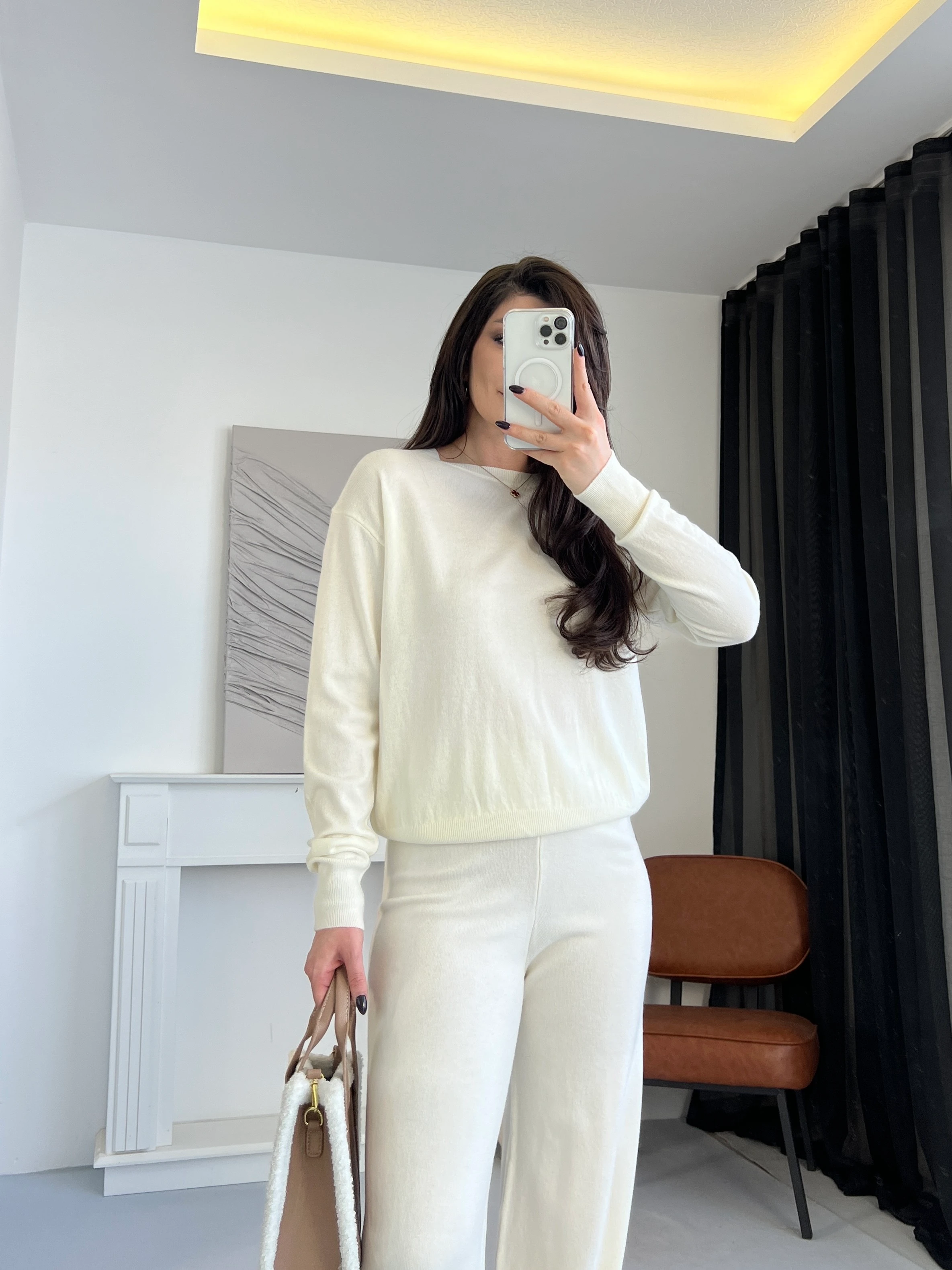 Bisiklet Yaka Basic Triko Bluz