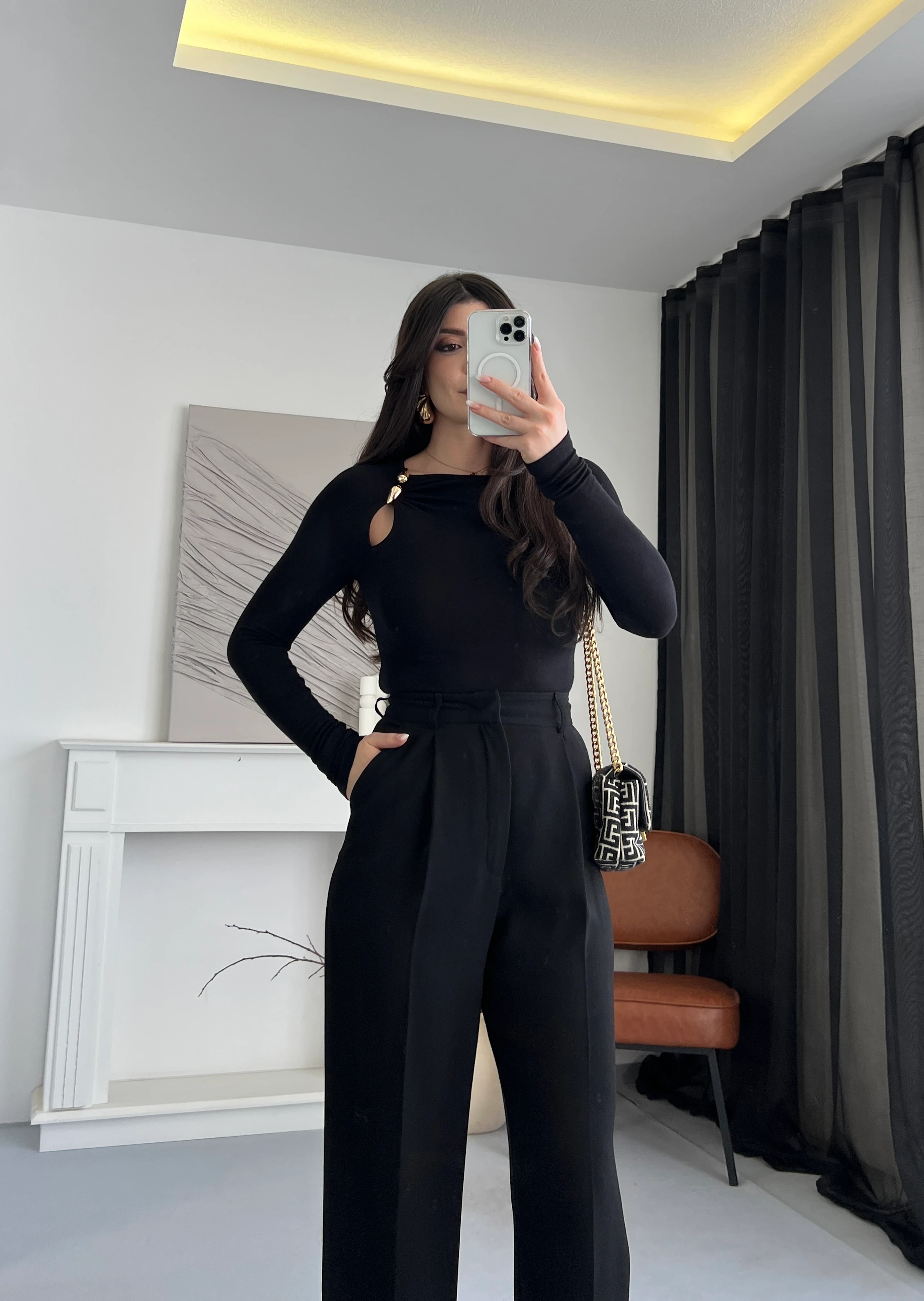 Klasik Düz Kesim Palazzo pantolon