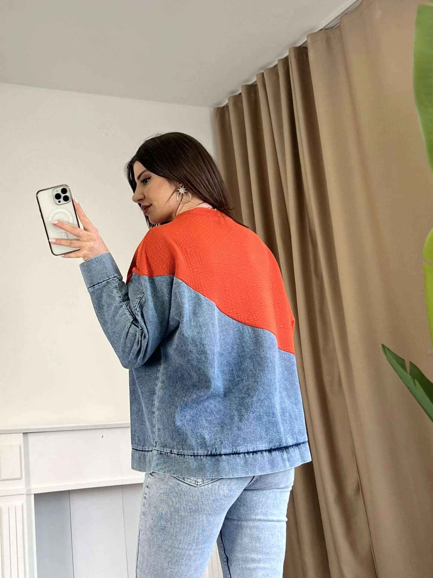 Turuncu Jean Detay Sweatshirt