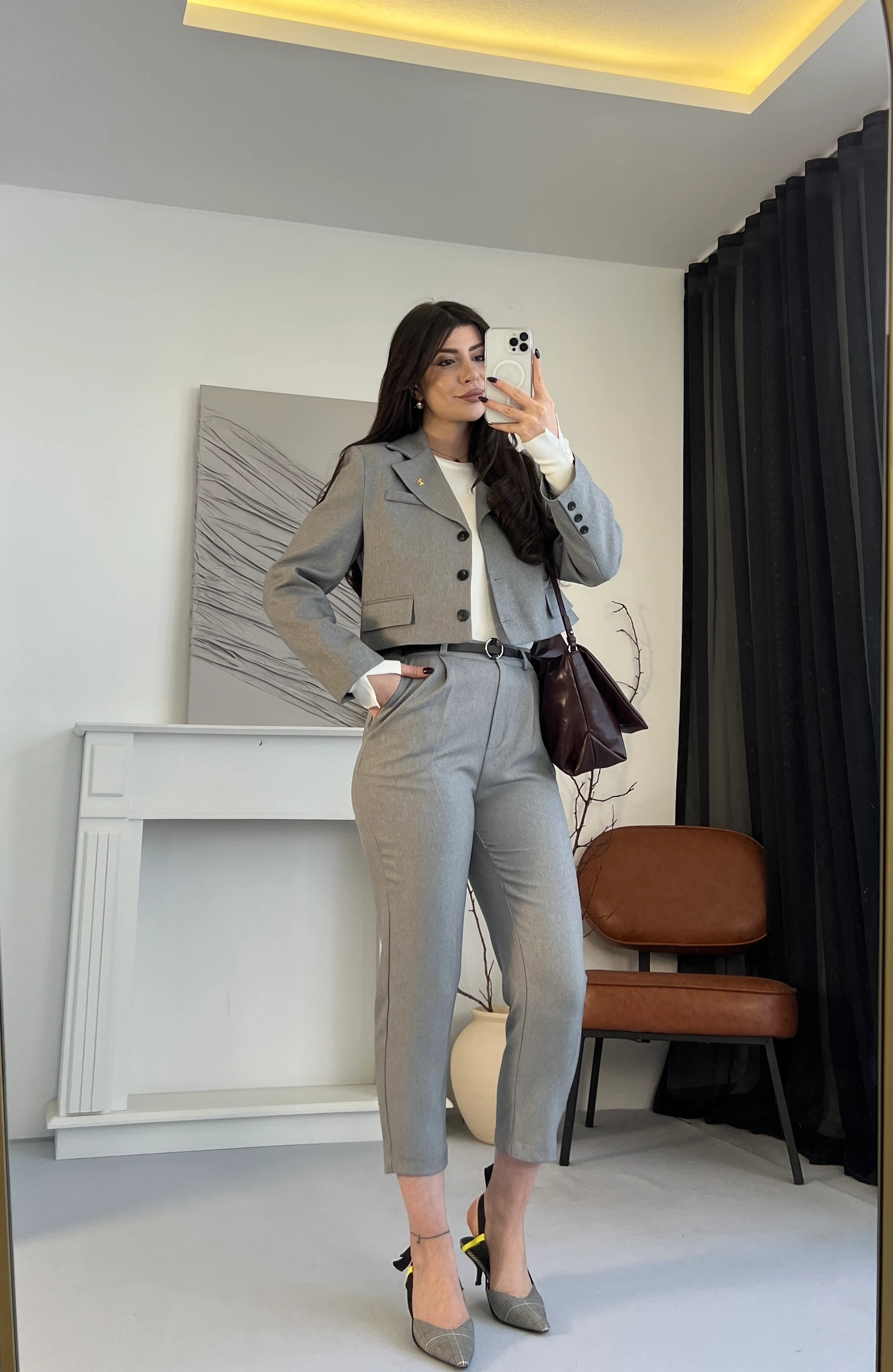 Kemerli Havuç Kalıp Pantolon