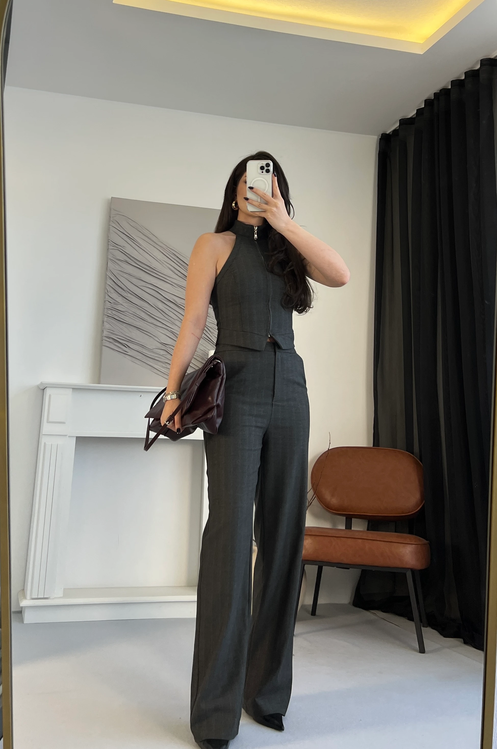 Halter Yaka Fermuarlı Takım