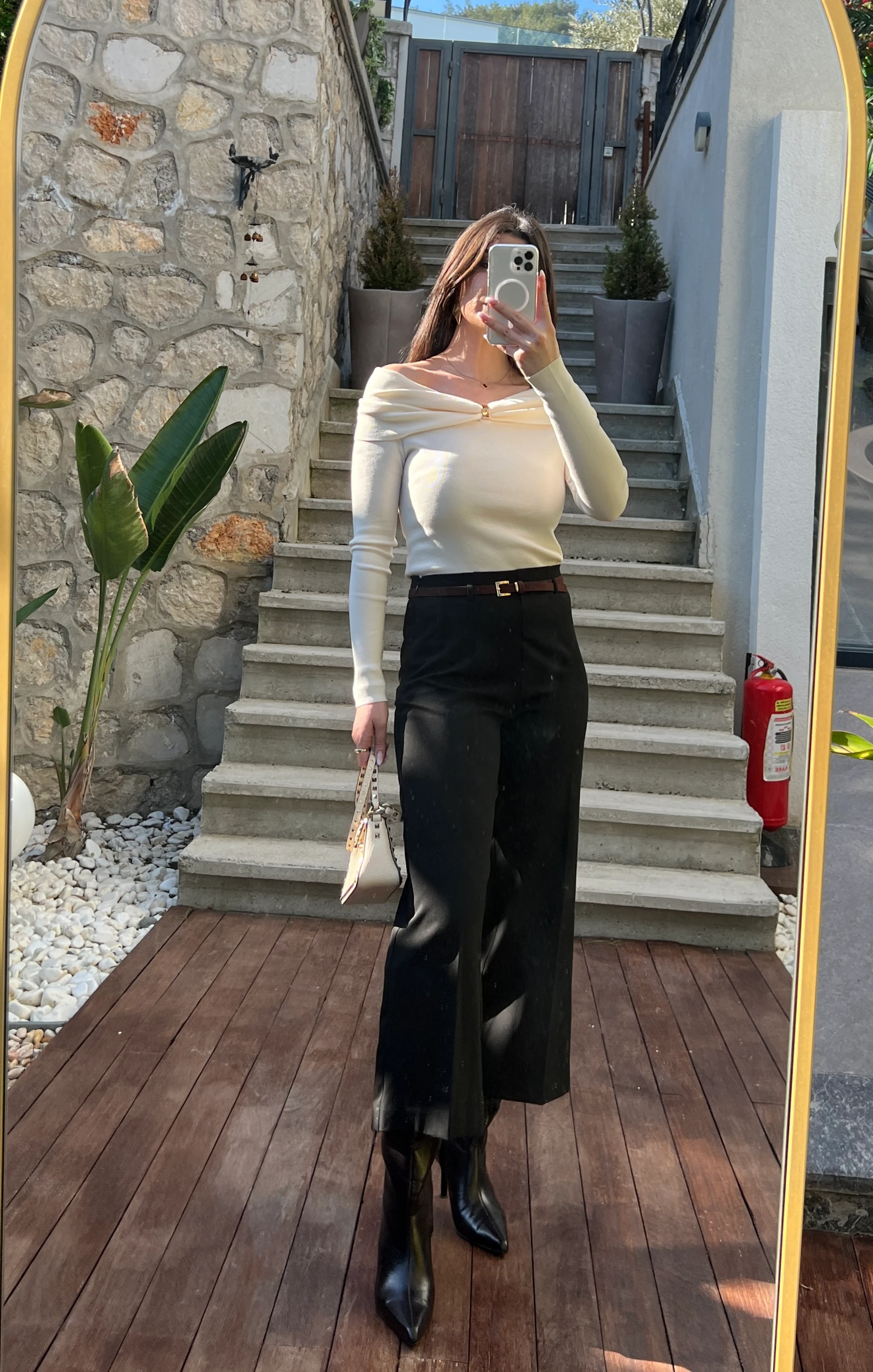 Tok Kumaşlı Düz Kesim Pantolon  - Siyah