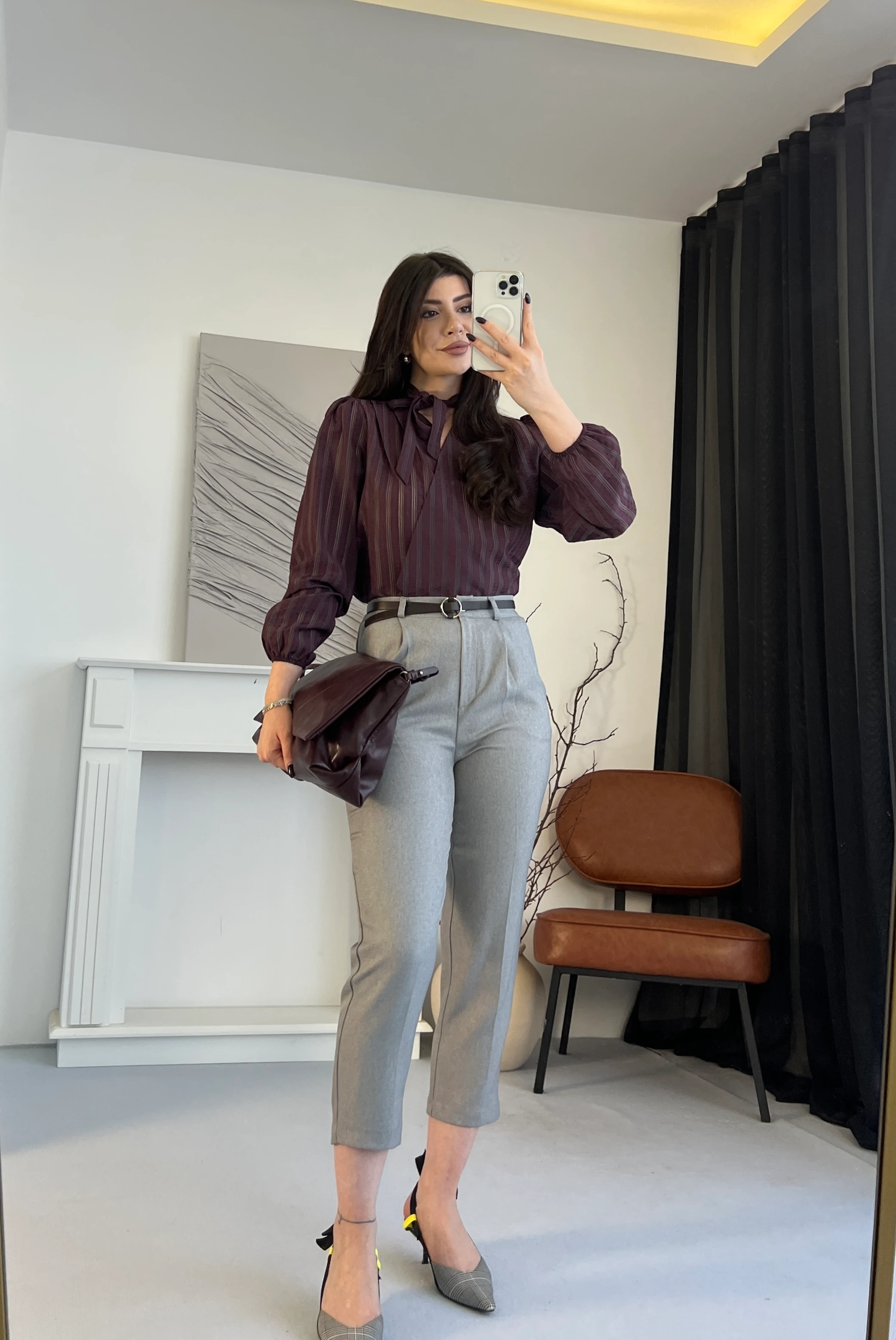 Kemerli Havuç Kalıp Pantolon