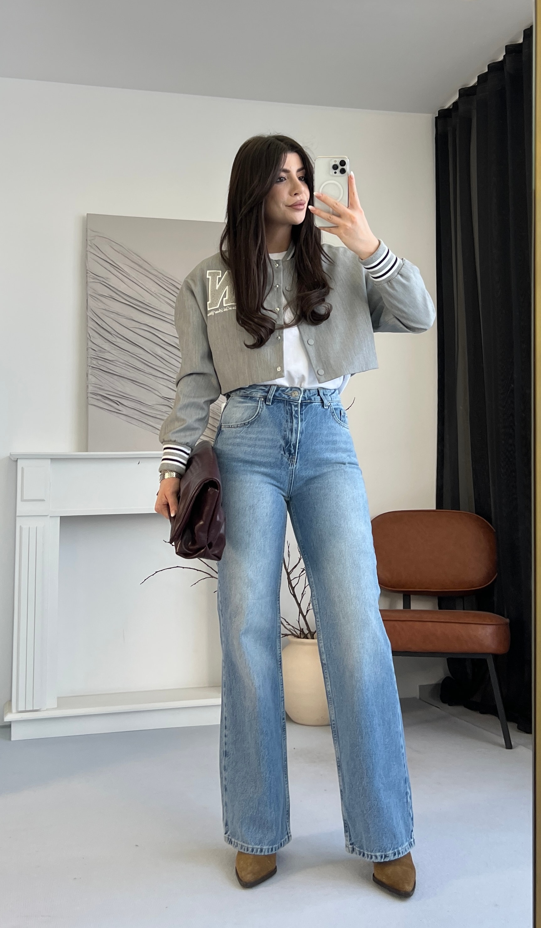 Yüksek Bel Bol Paça Jean