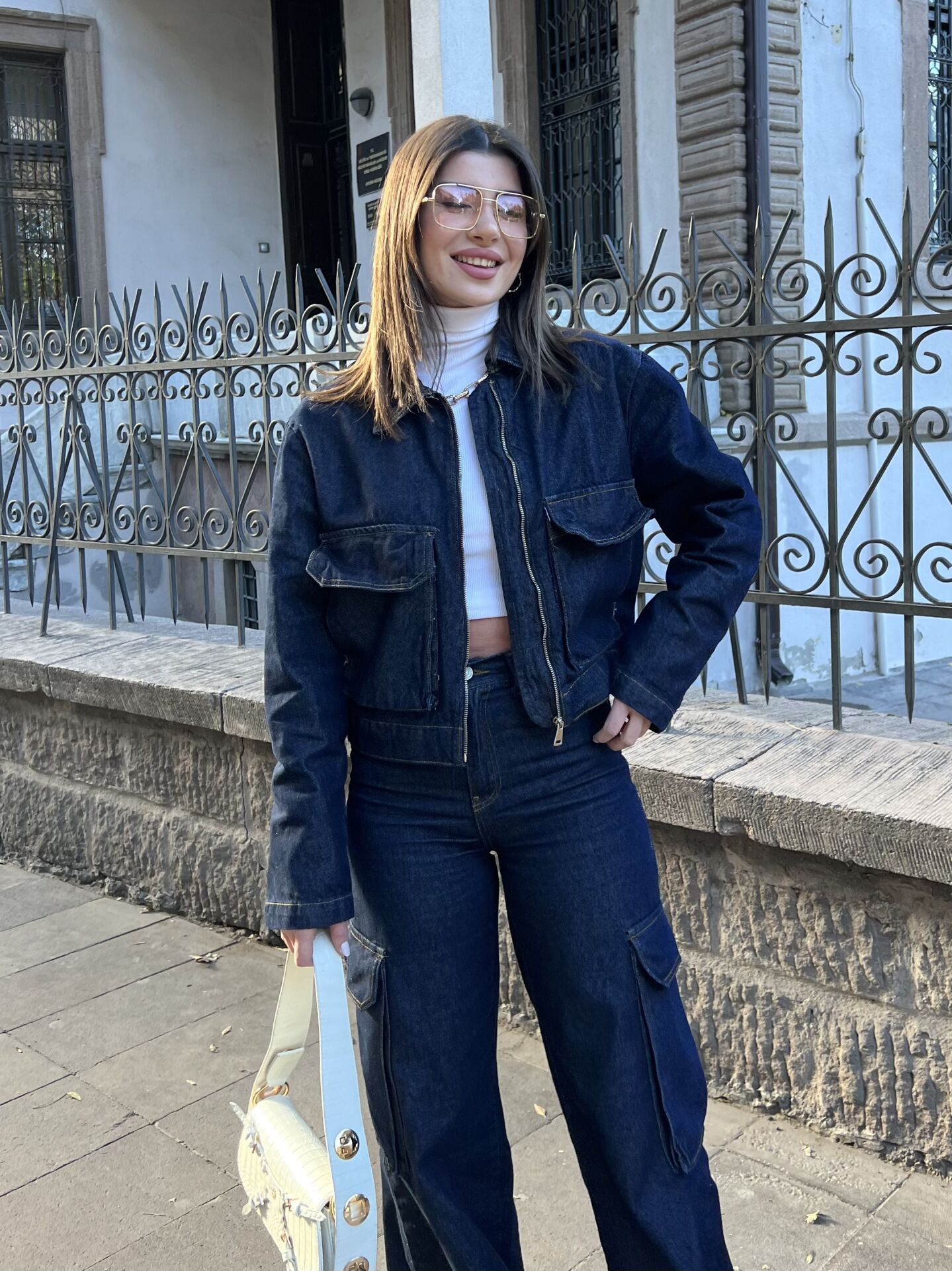 Cep Detay Tasarım Jean Ceket