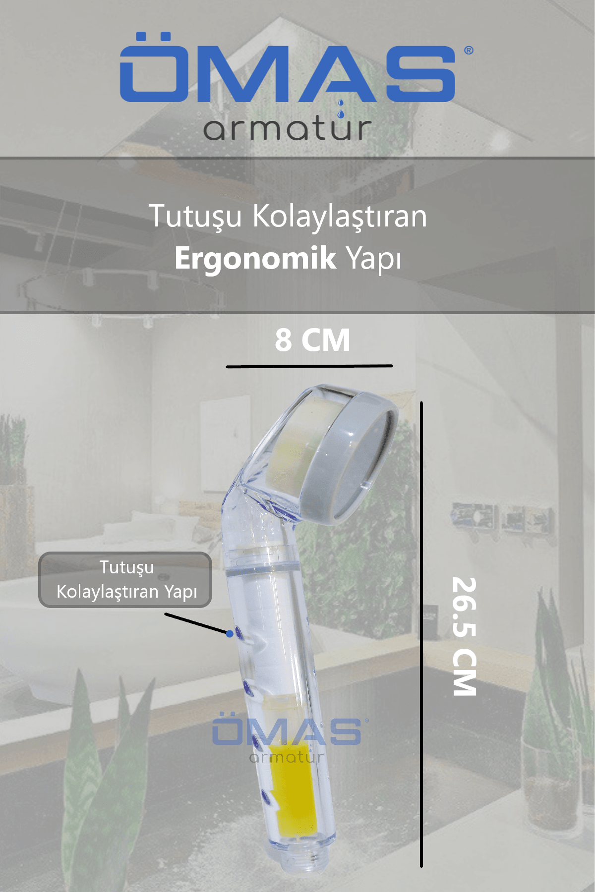 Kokulu Ekstra Filtreli Sıcaklık Göstergeli Tasarruflu Ergonomik Duş Başlığı,Duş Başlığı