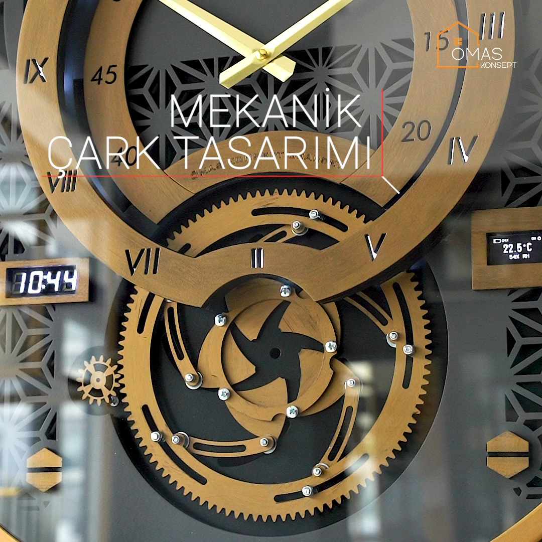 Premium 60 CM Akıllı Şarjlı Ledli Metal Eskitme Çarklı Duvar Saati V2,Akıllı Şarjlı Ledli Çarklı Duvar Saati