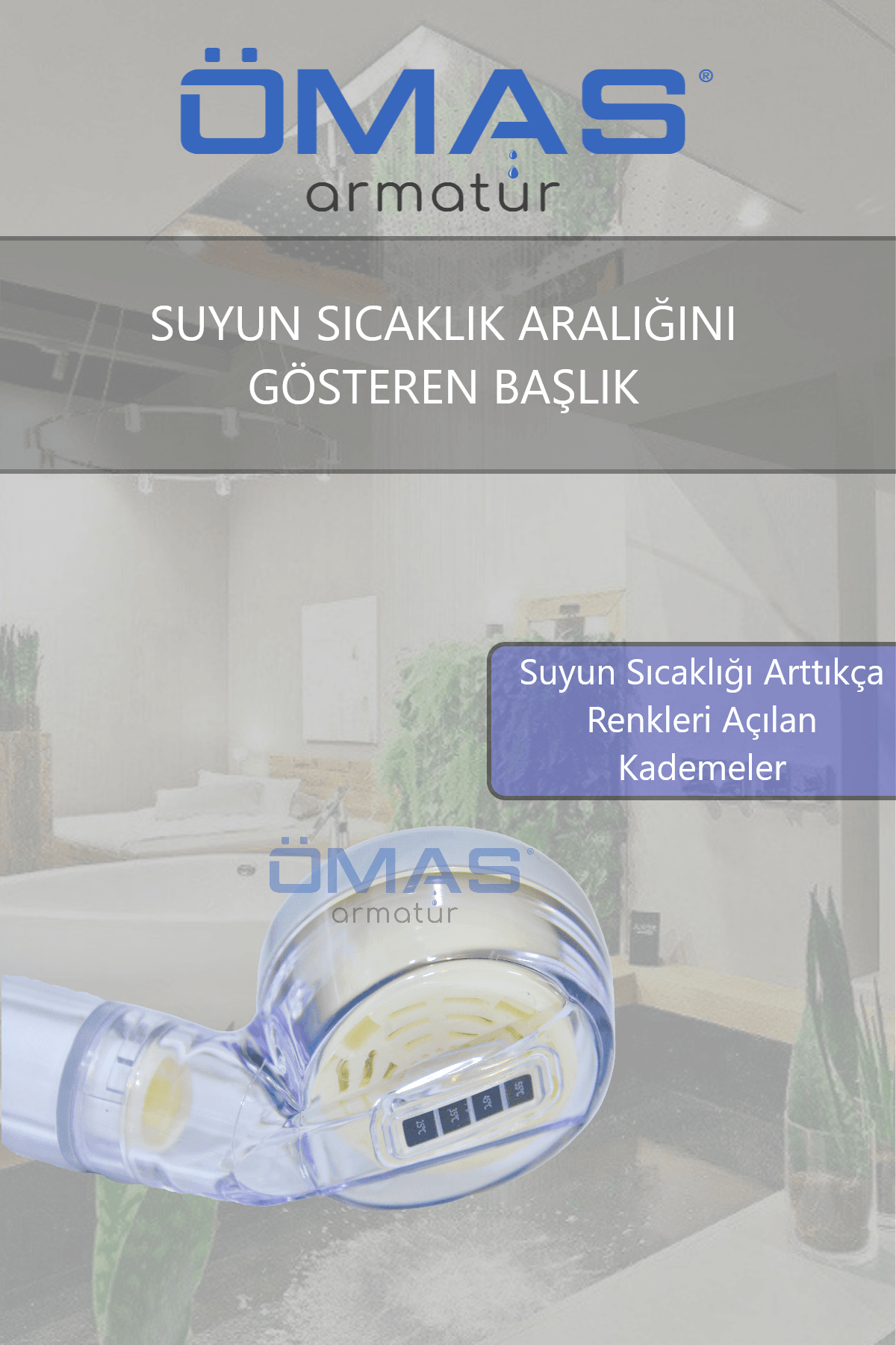 Kokulu Ekstra Filtreli Sıcaklık Göstergeli Tasarruflu Ergonomik Duş Başlığı,Duş Başlığı