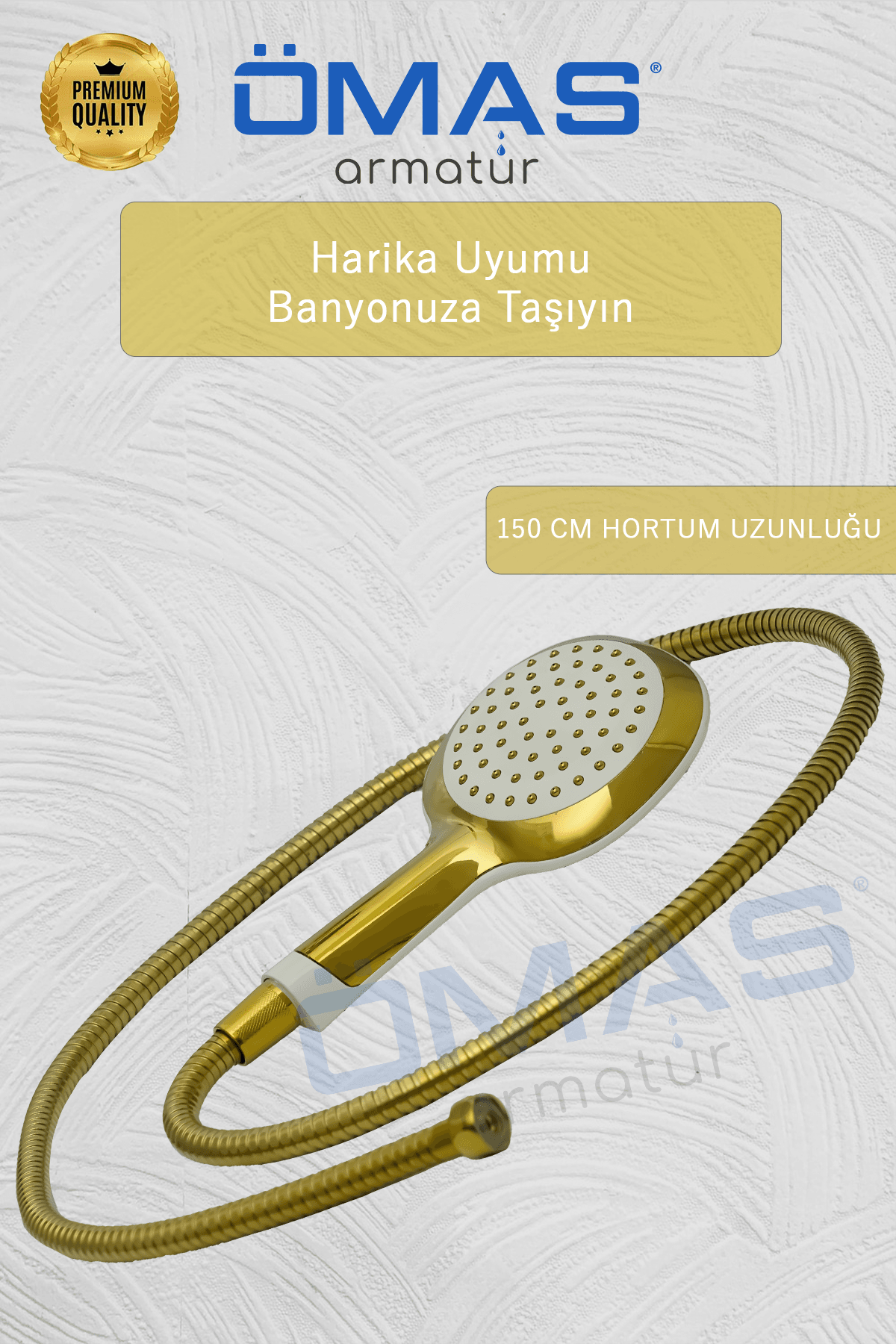 Premium Gold Sürgülü Duş Seti, Duş Seti, Altın Sürgülü Duş Seti