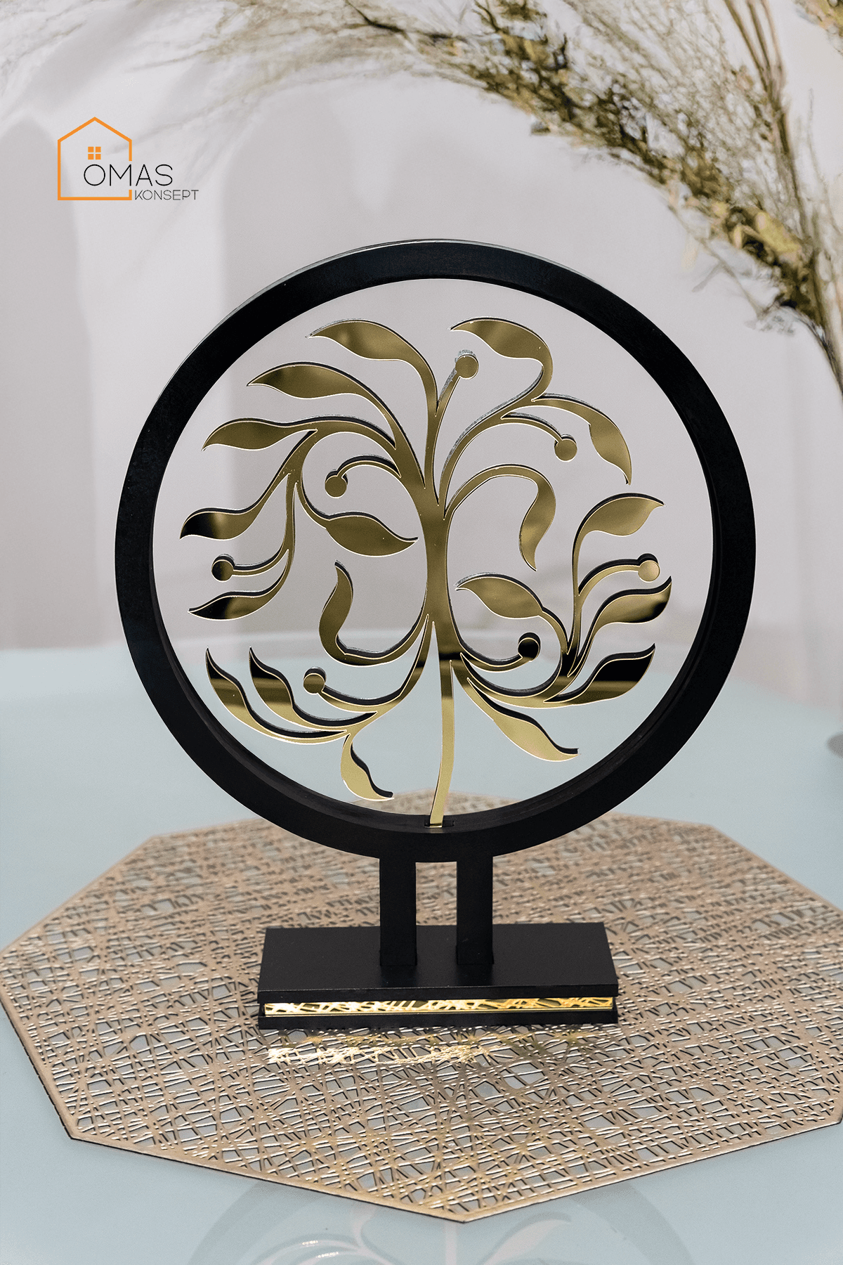 Premium Parlak Detaylı 25 x 32 Cm Çiçek Desenli Obje, Ofis, Ev Objesi, Hediyelik Obje
