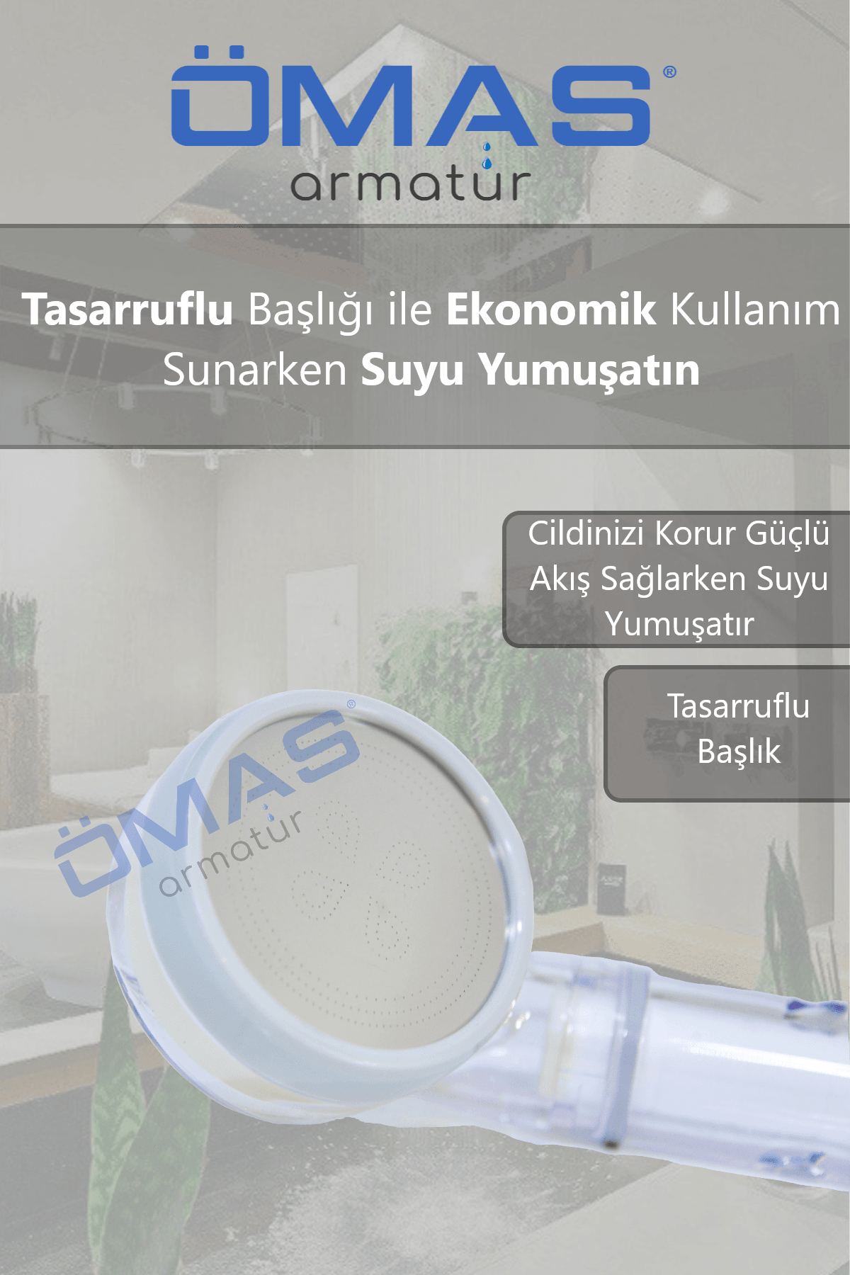 Kokulu Ekstra Filtreli Sıcaklık Göstergeli Tasarruflu Ergonomik Duş Başlığı,Duş Başlığı