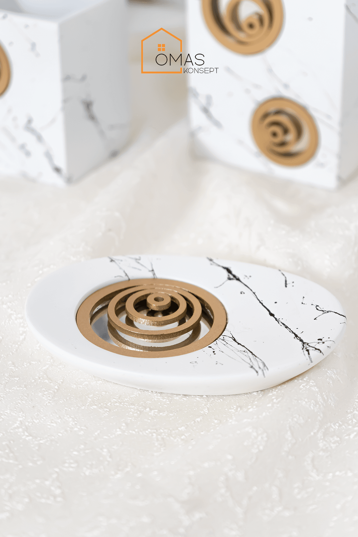 Gold Beyaz Premium 5 Parça Aynalı Polyester Banyo Seti