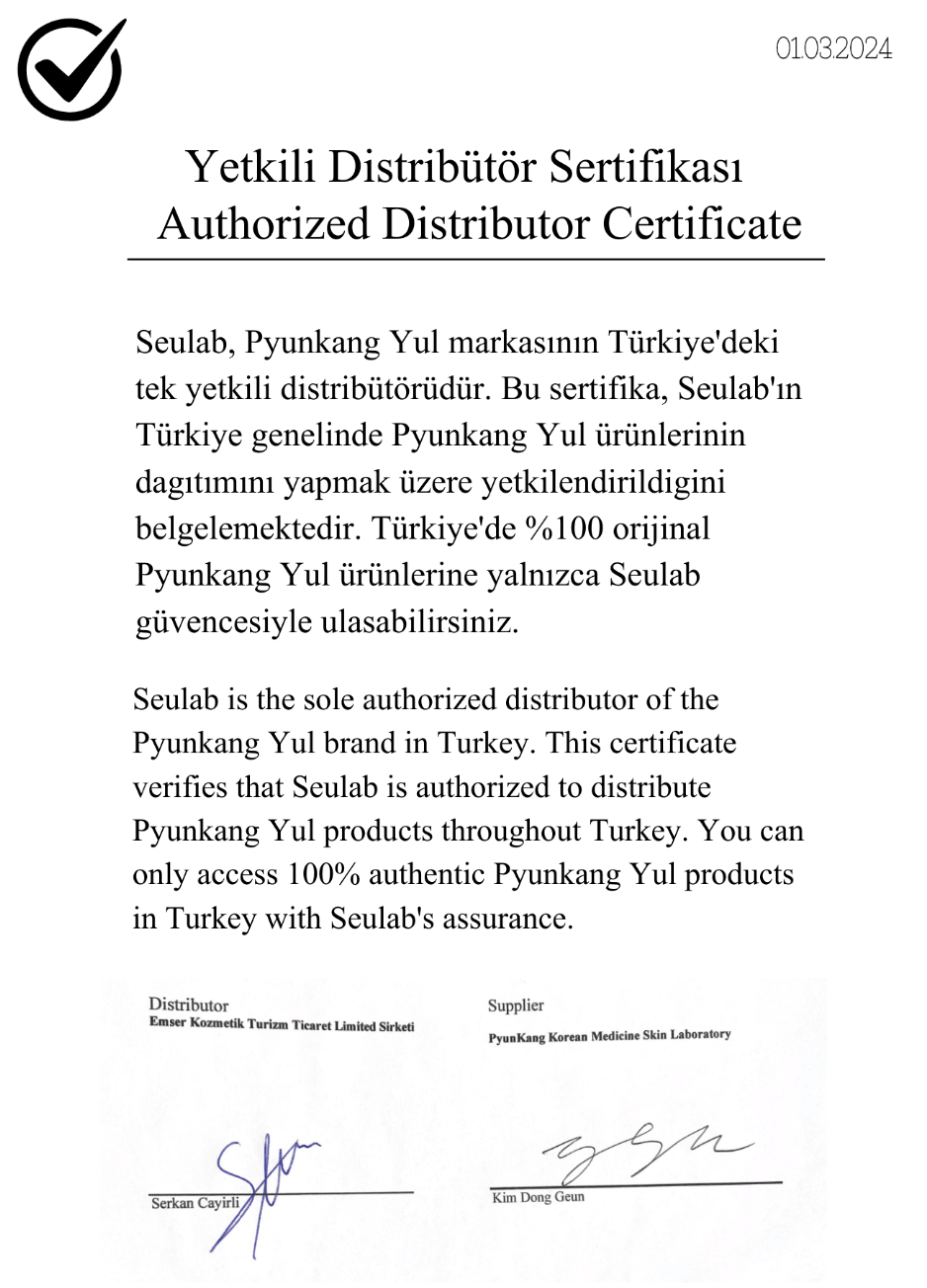 Pyunkang Yul - Yetkili Distribütör Sertifikası