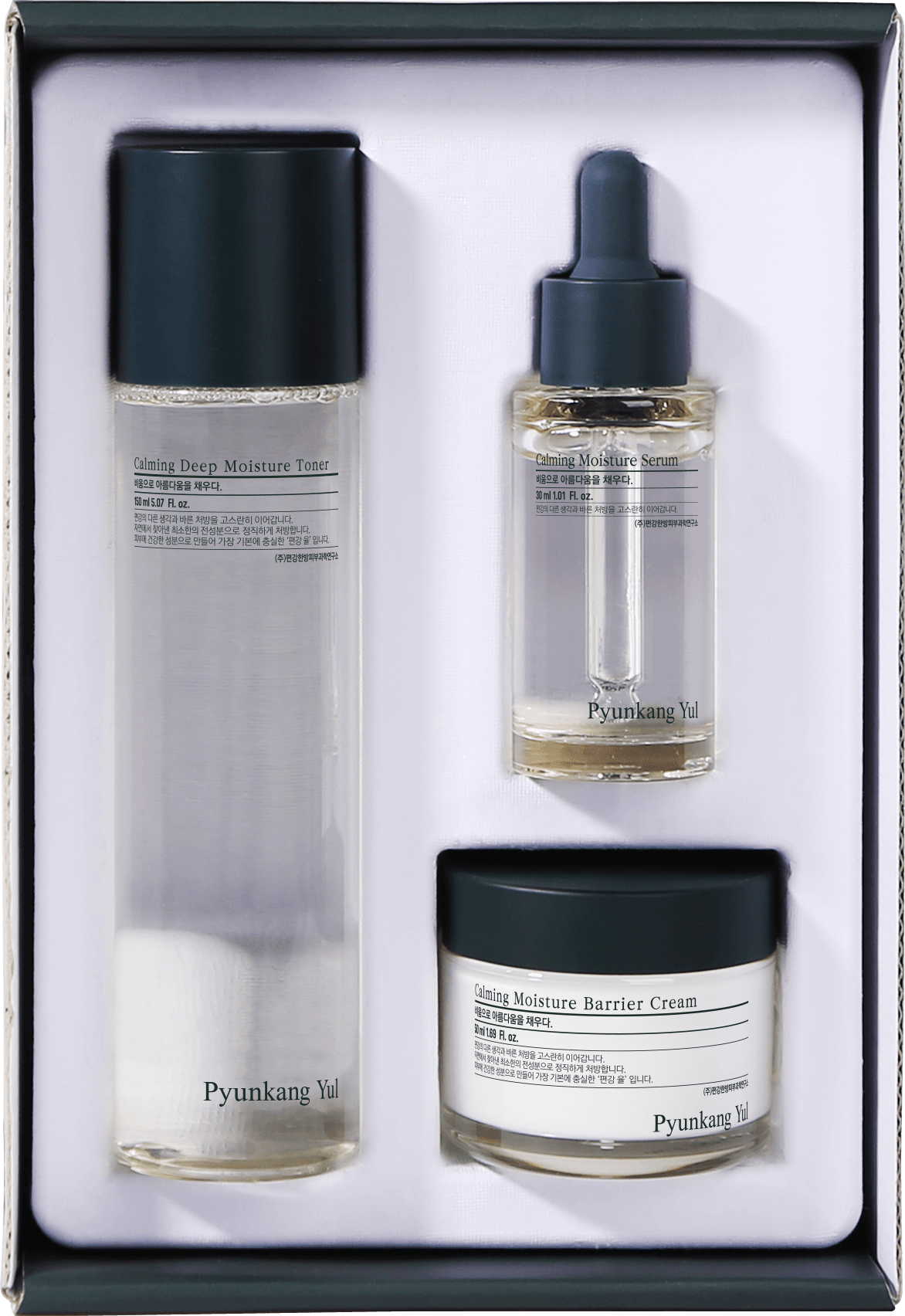 Pyunkang Yul Calming Line Gift Set w/bag (Calming Deep Moisture Toner 150ml+Calming Moisture Serum 30ml + Calming Moisture Barrier Cream 50ml) - Yatıştırıcı Cilt Bakım Serisi Hediye Seti