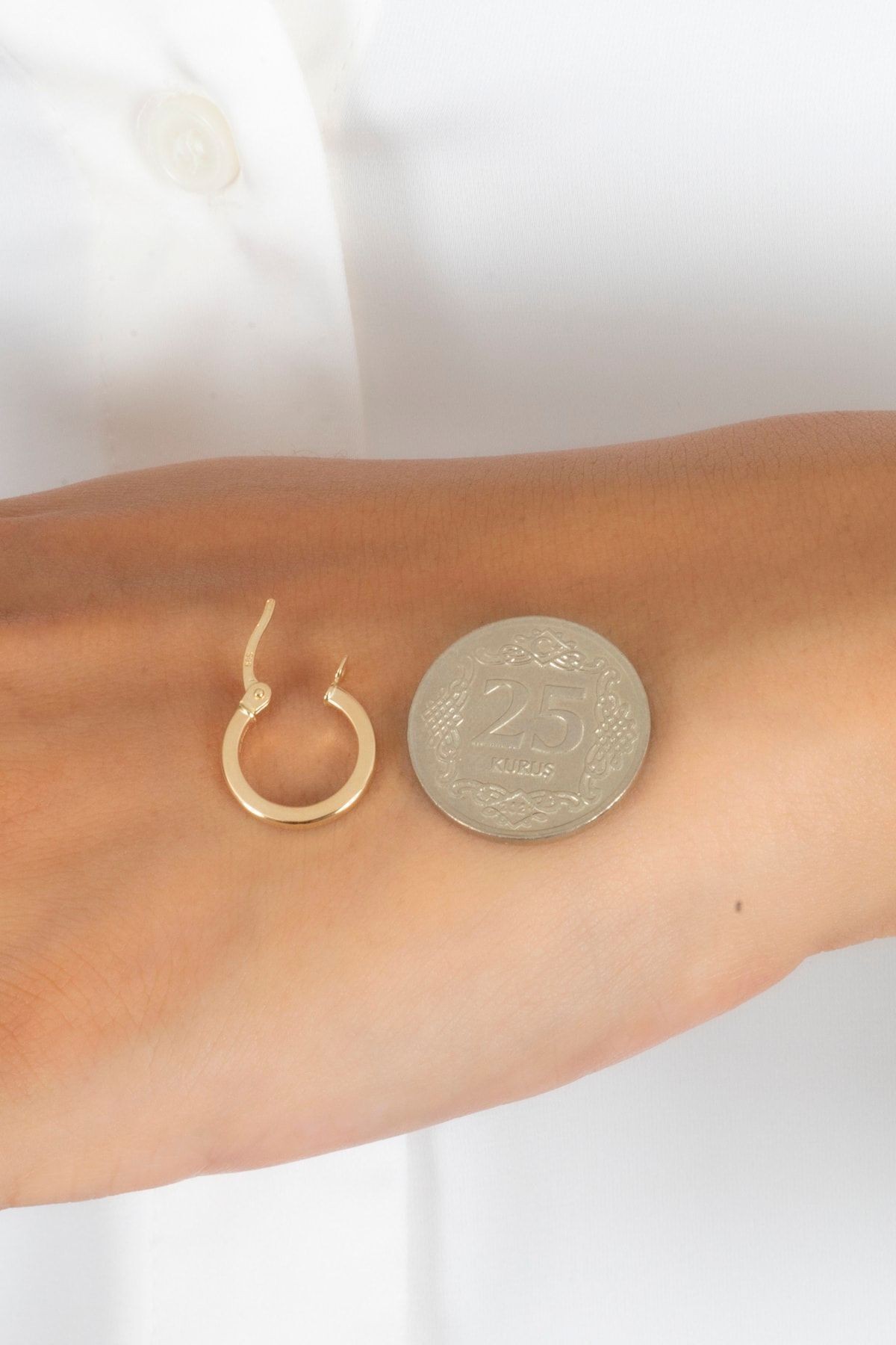 14 Ayar Altın 13 Mm Halka Küpe