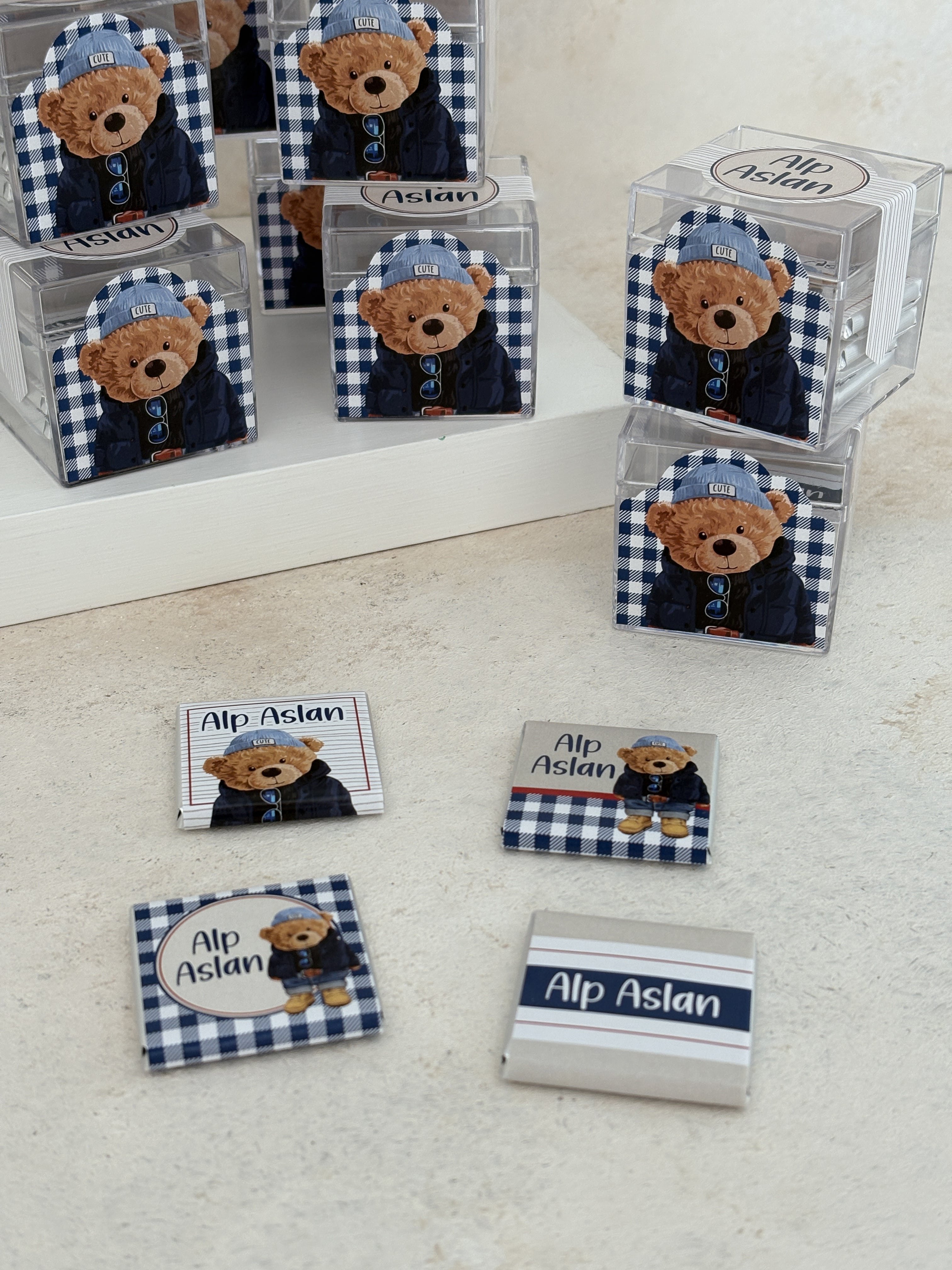 Polo Bear Lacivert/Bej Mika Çikolata Küpü