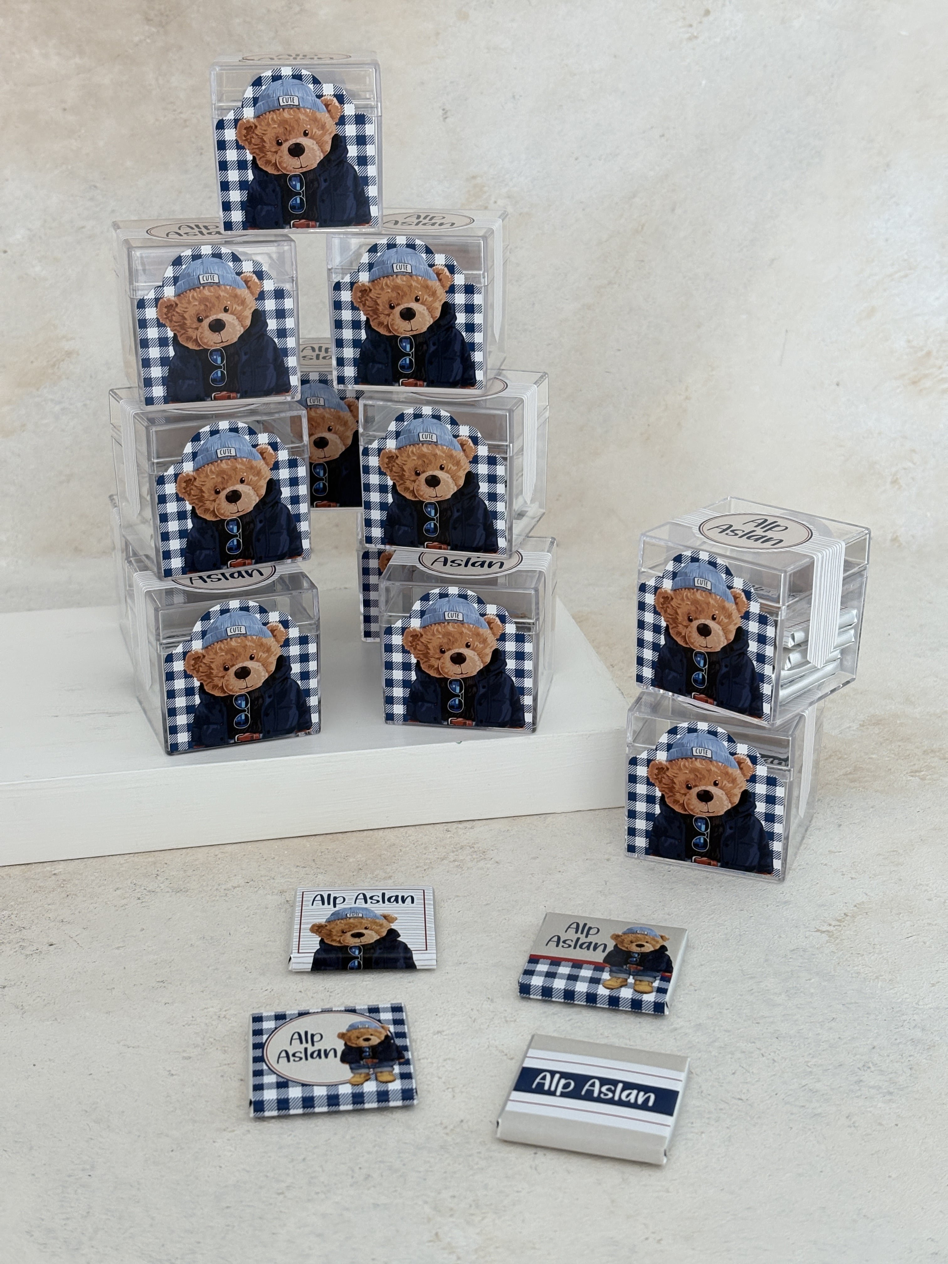 Polo Bear Lacivert/Bej Mika Çikolata Küpü