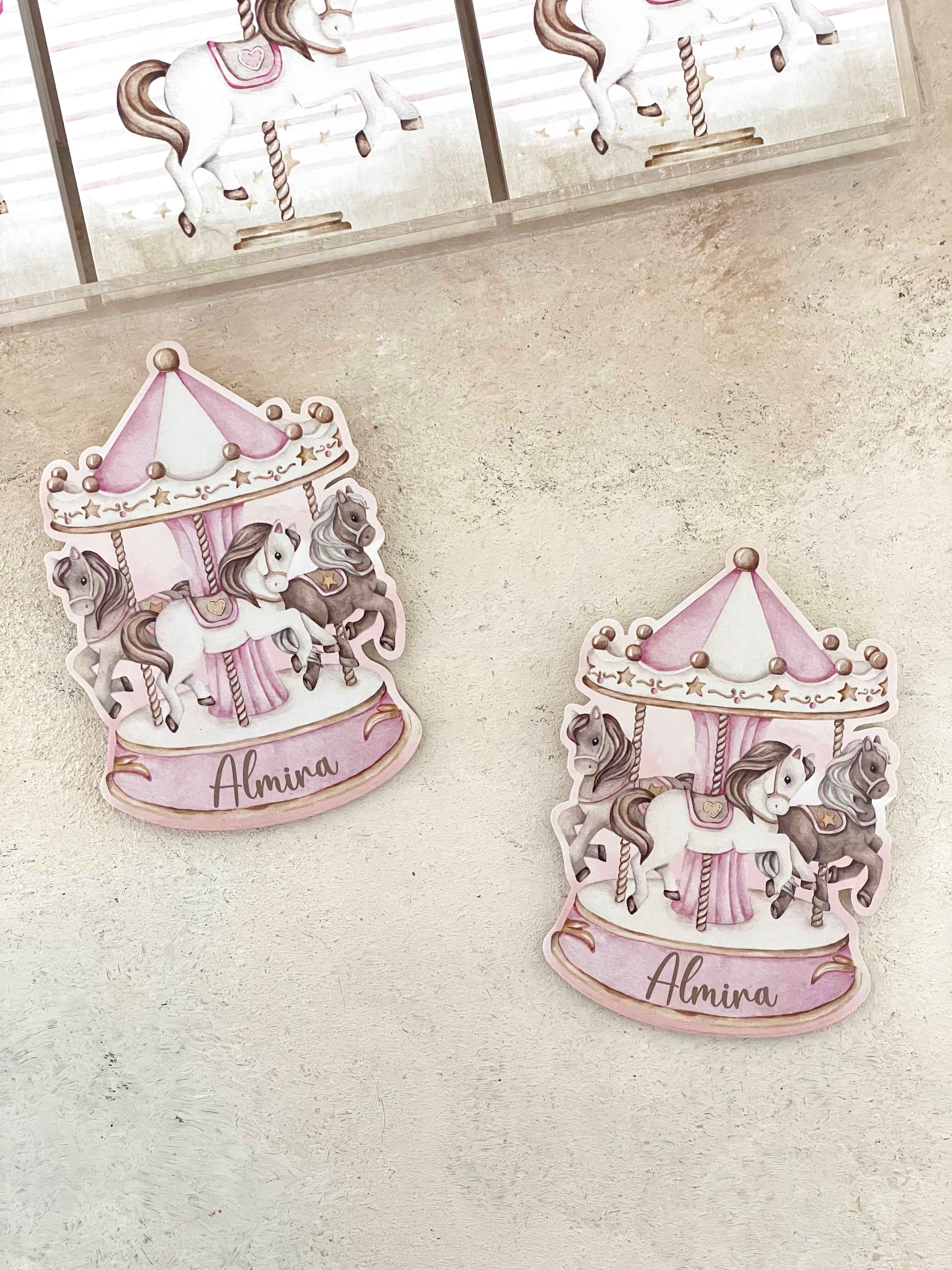 Carousel Pink Pleksi Magnet ve Kılıfı