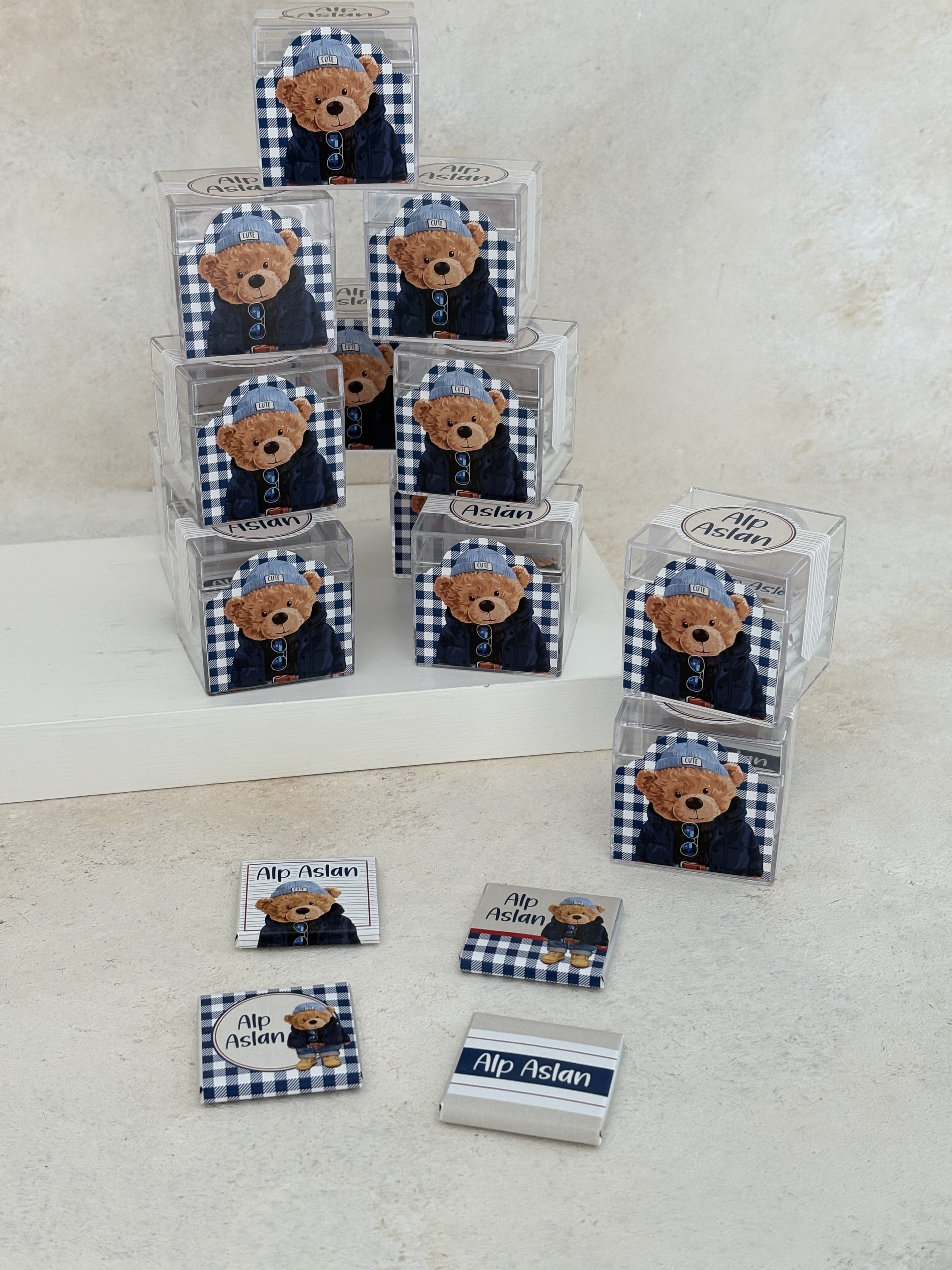 Polo Bear Lacivert/Bej Mika Çikolata Küpü