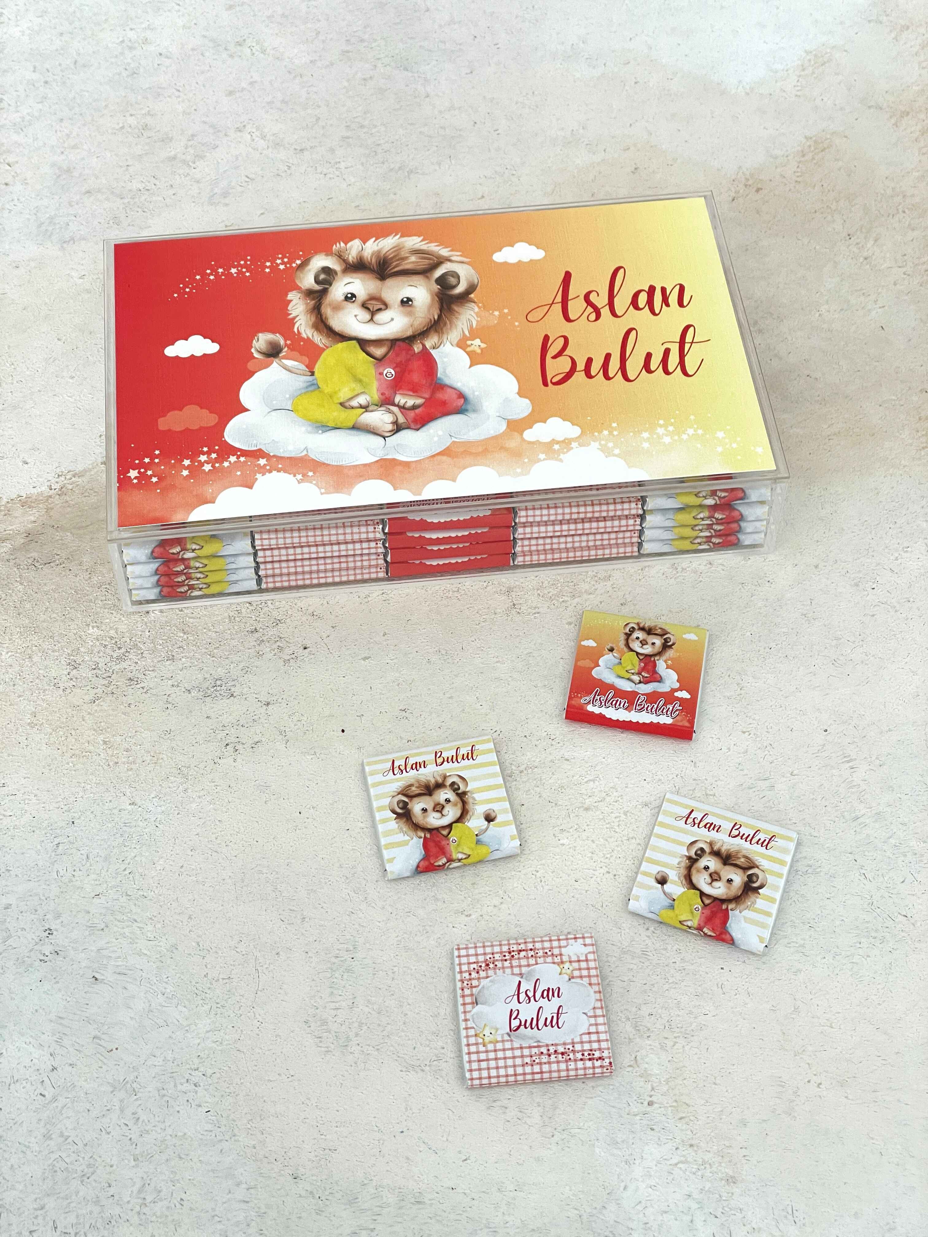 GS Aslan Madlen Pleksi Çikolata Kutusu