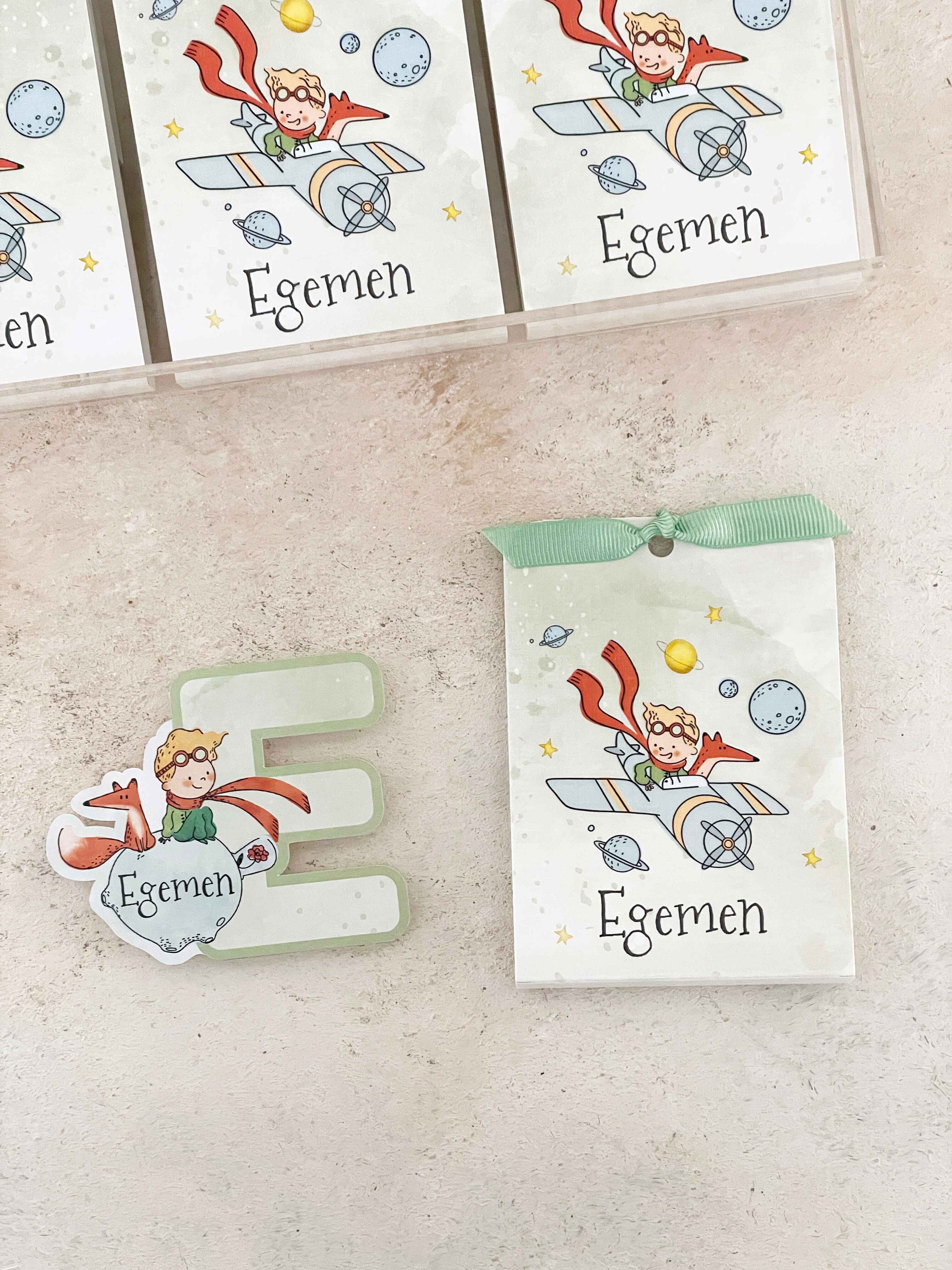 Little Prince Cartoon Harf Pleksi Magnet ve Kılıfı