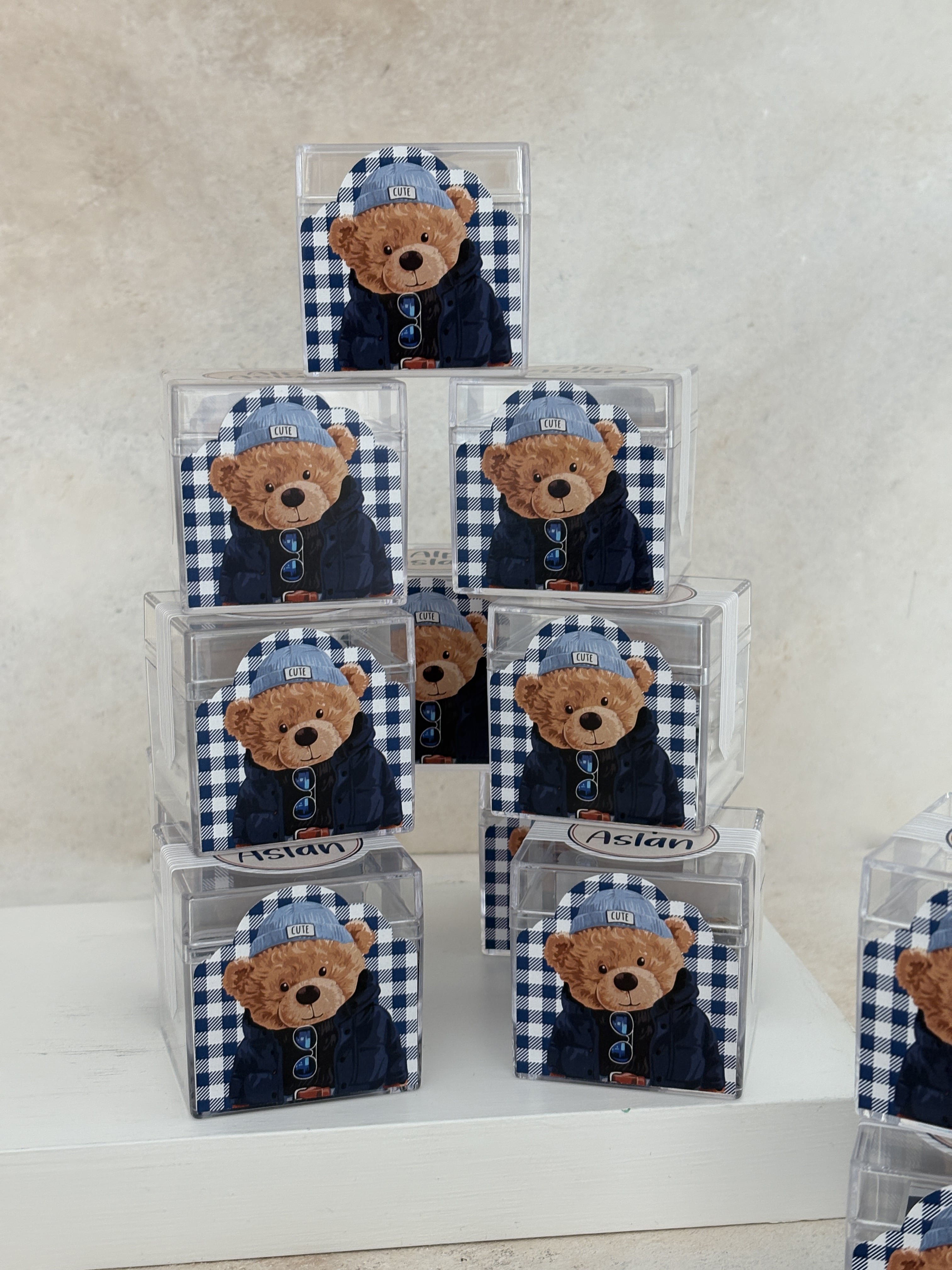 Polo Bear Lacivert/Bej Mika Çikolata Küpü